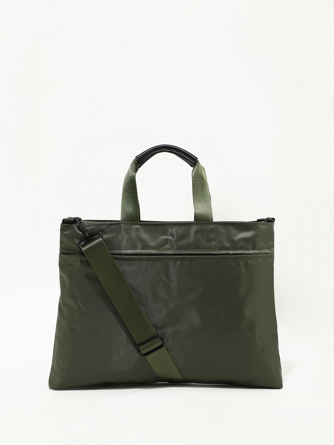 LULU & SKY Textured Zip Detail Structured Shoulder Bag, Green