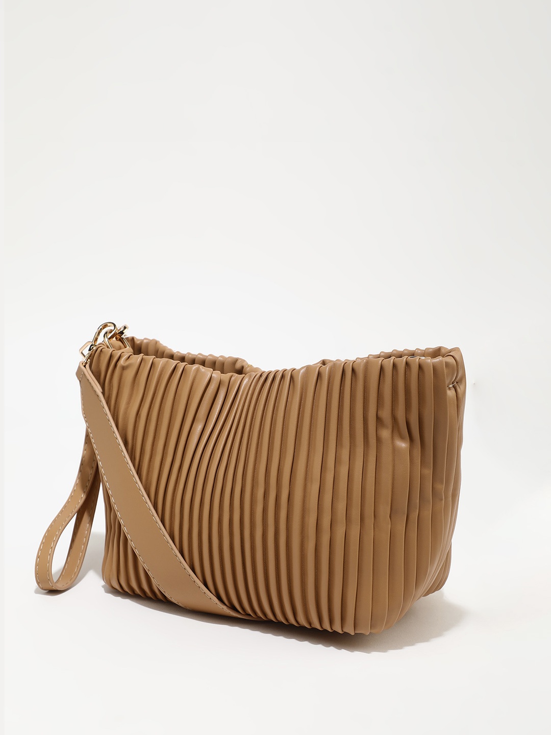 

LULU & SKY PU Bucket Sling Bag, Nude