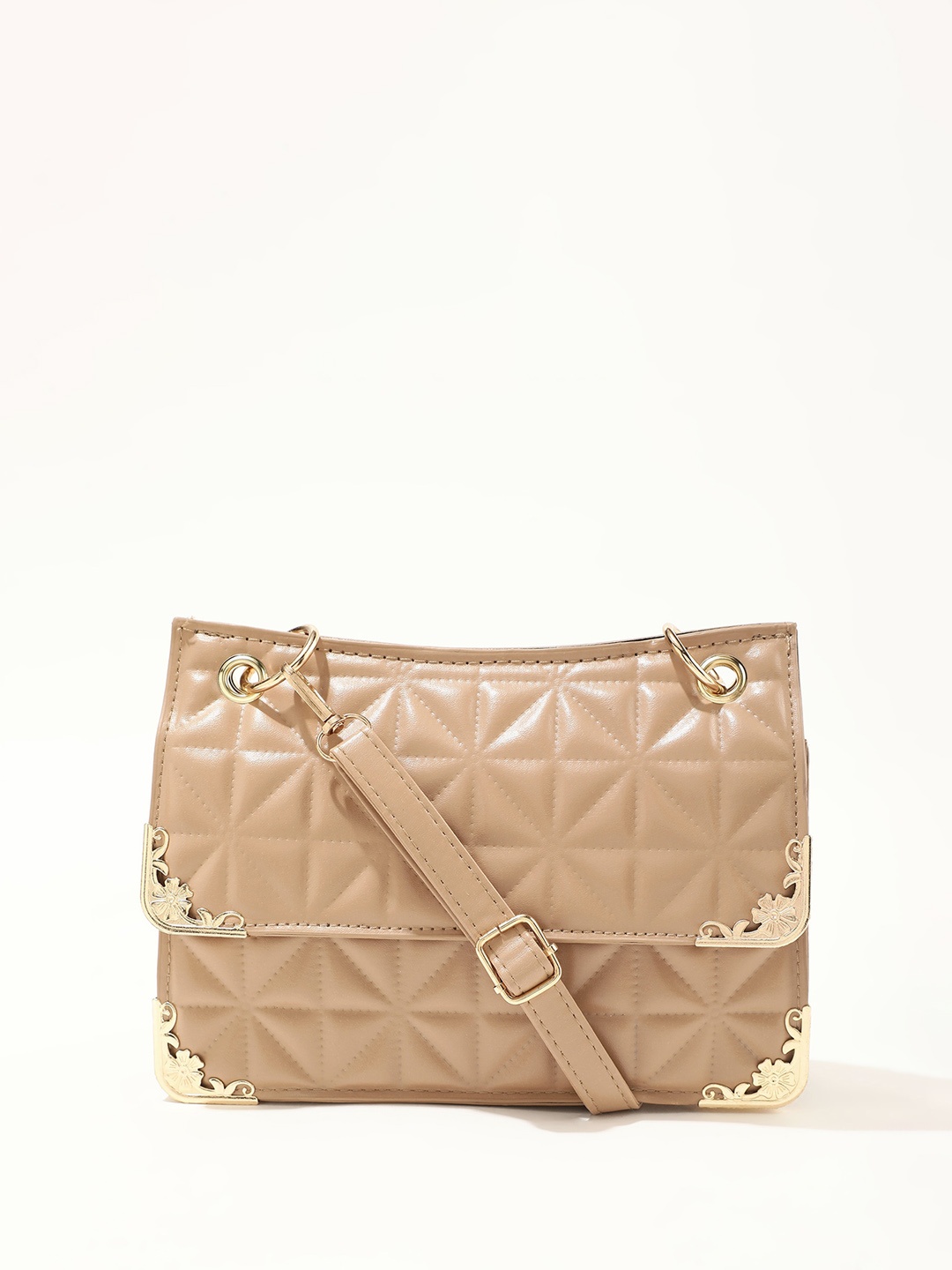 LULU & SKY Textured Structured Handheld Bag, Khaki