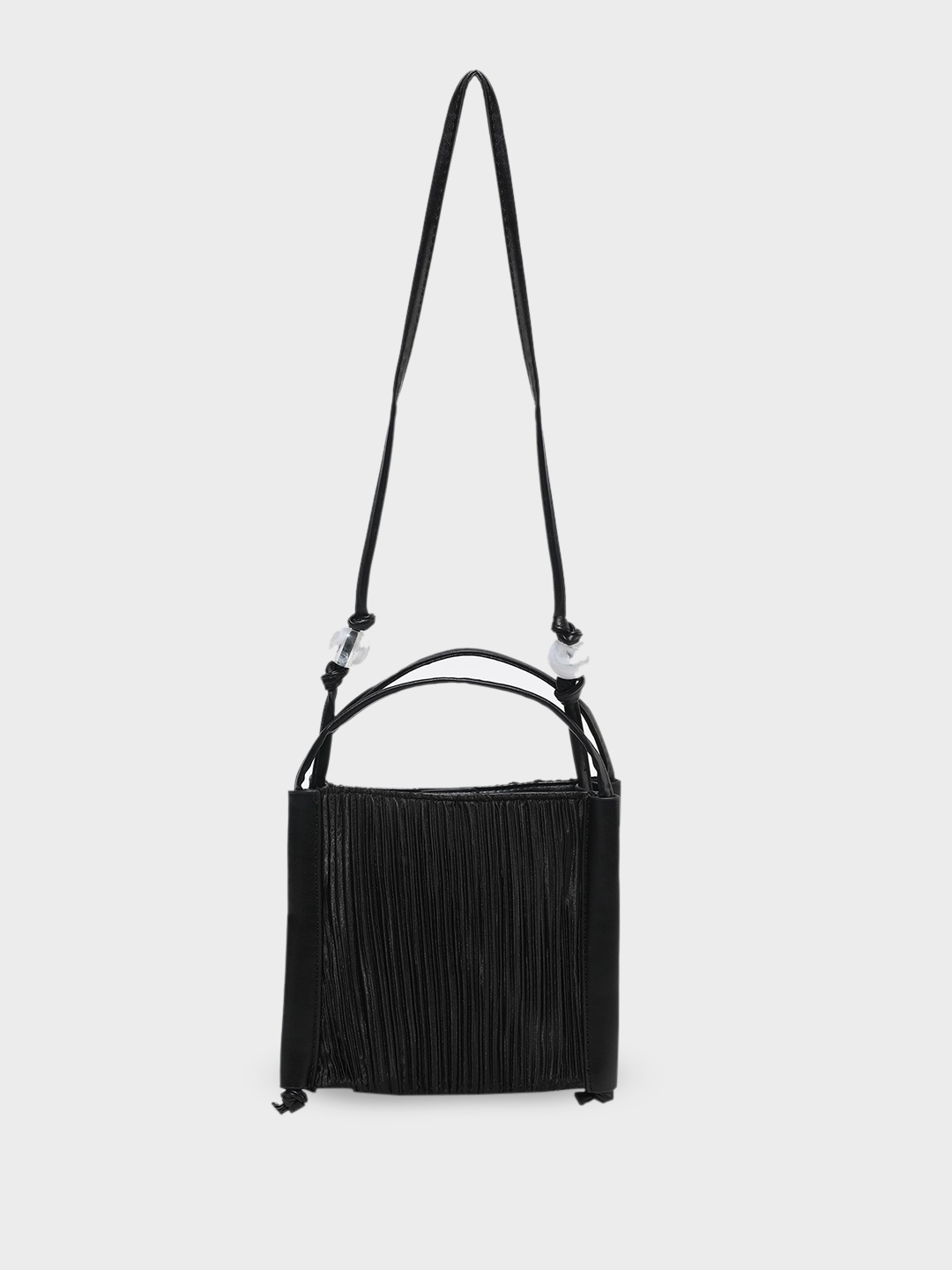 

LULU & SKY Textured Structured Handheld Bag, Black