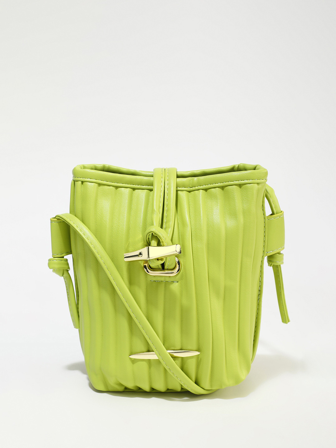 

LULU & SKY Textured Bucket Shoulder Bag, Green