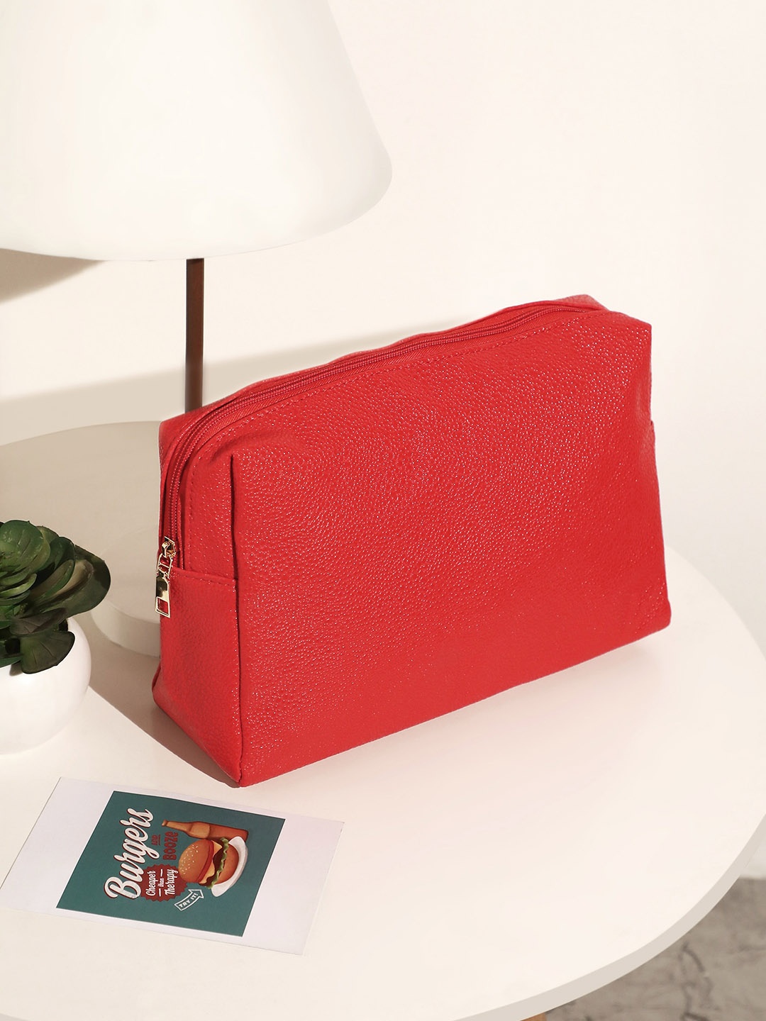 

LULU & SKY PU Oversized Shopper Sling Bag with Applique, Red