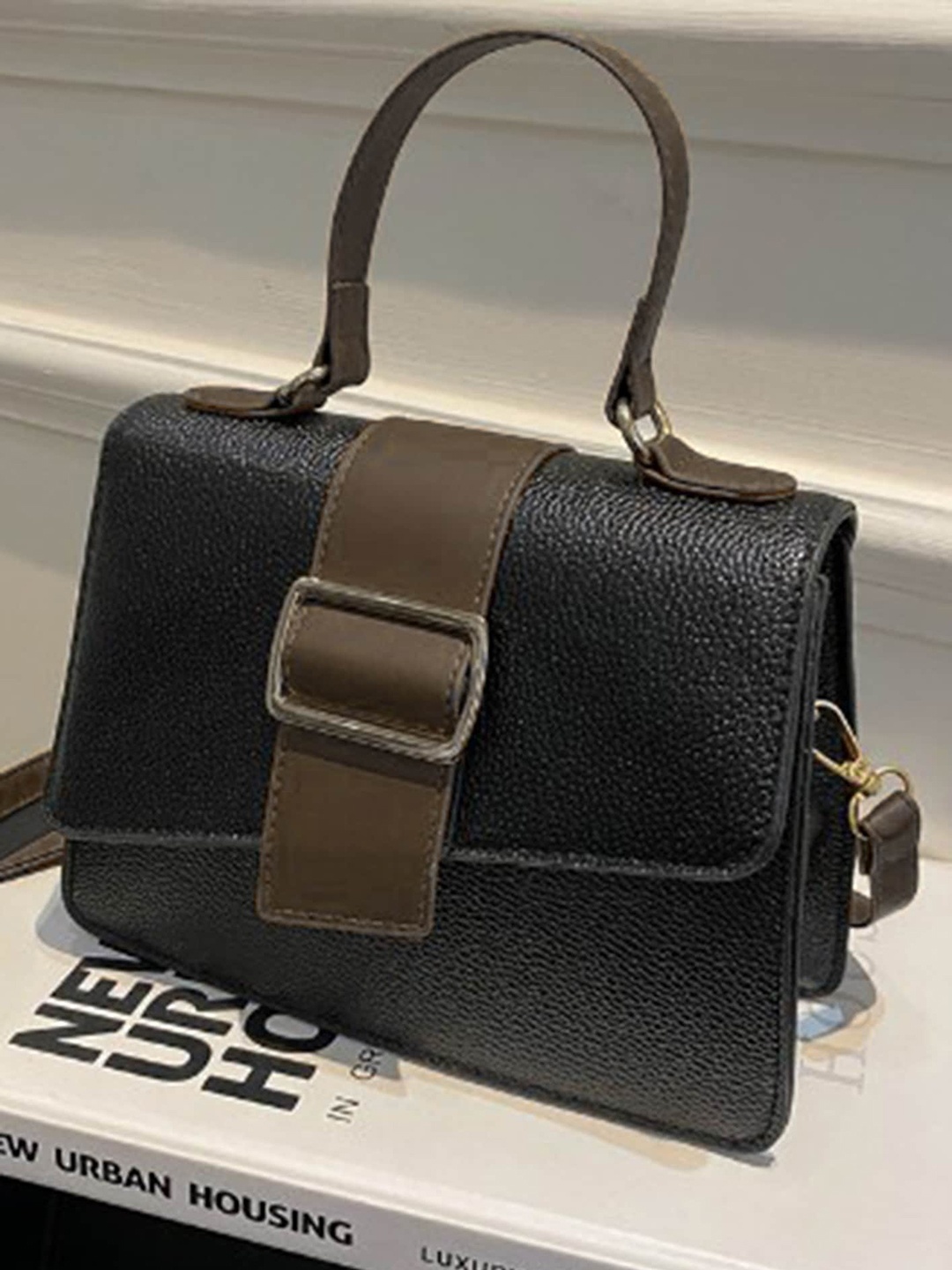 

LULU & SKY Structured Satchel Bag, Black