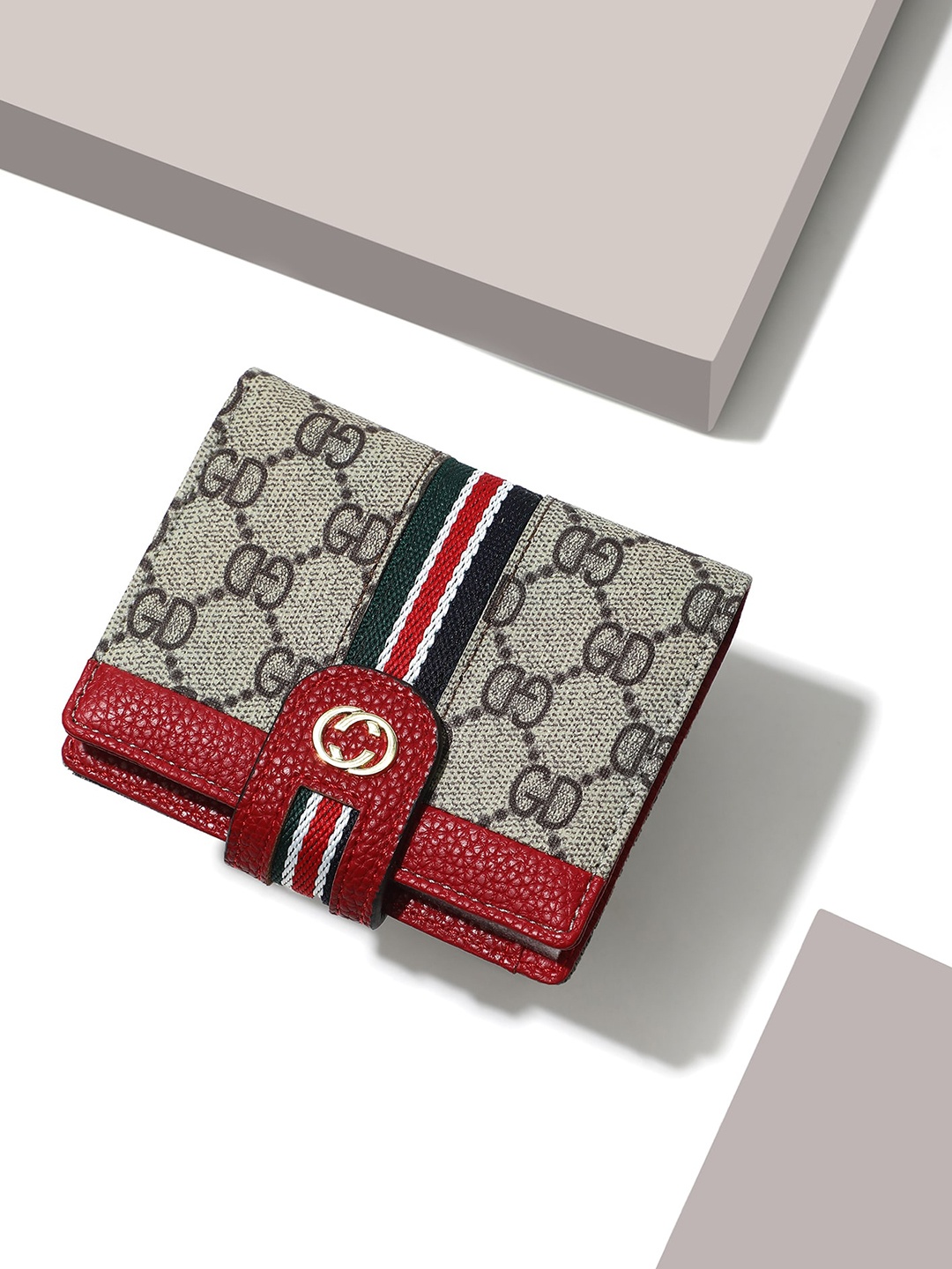 

LULU & SKY Women Typography Printed Two Fold Wallet, Red