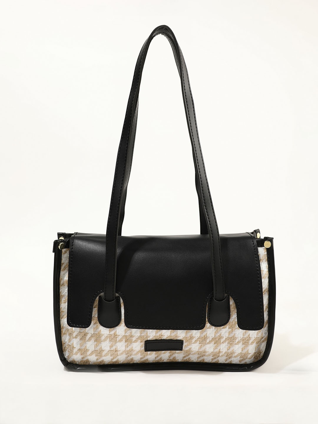 

LULU & SKY Textured Structured Shoulder Bag, Black