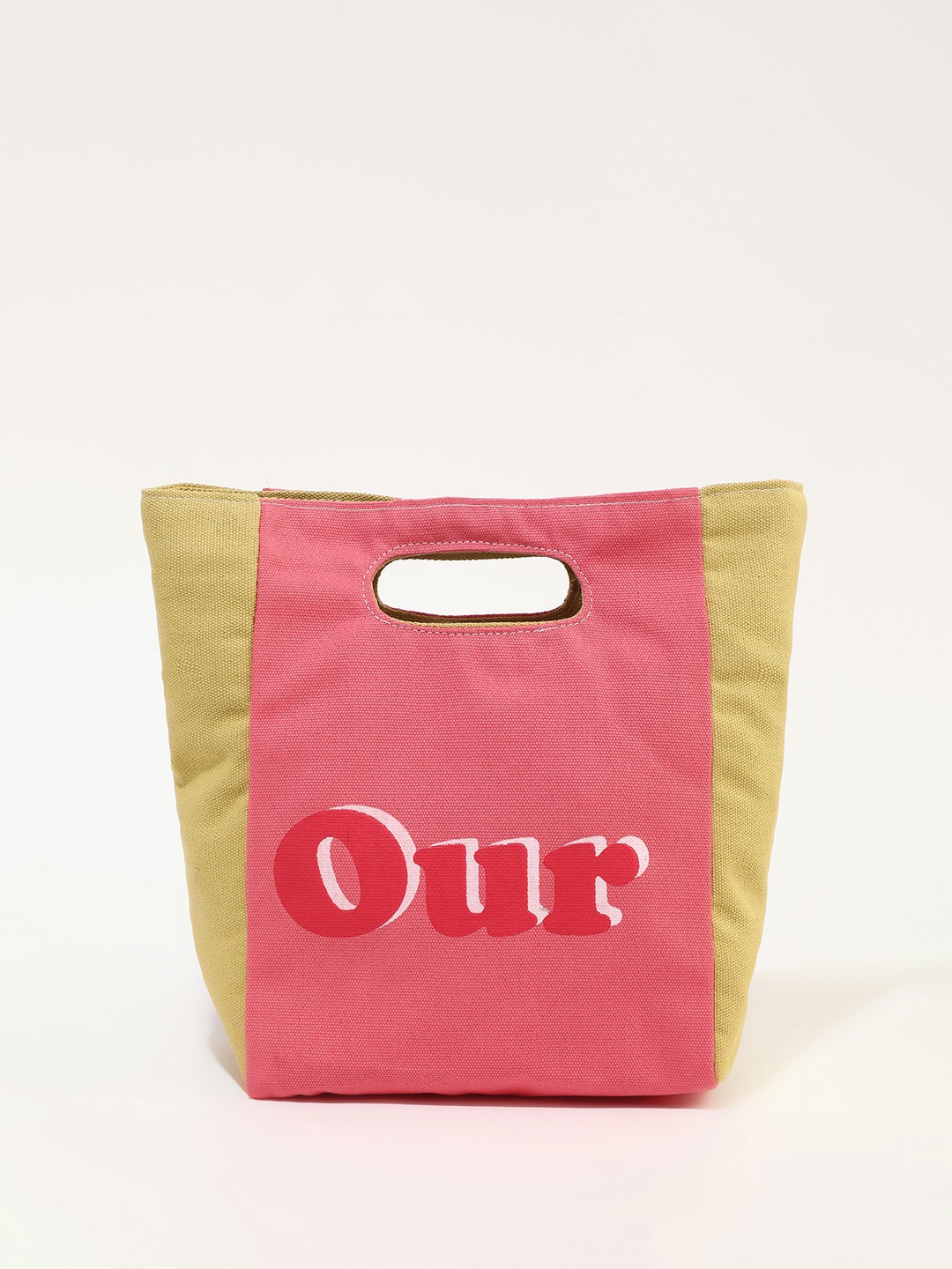 

LULU & SKY Typography Printed Shopper Tote Bag with Cutwork, Pink