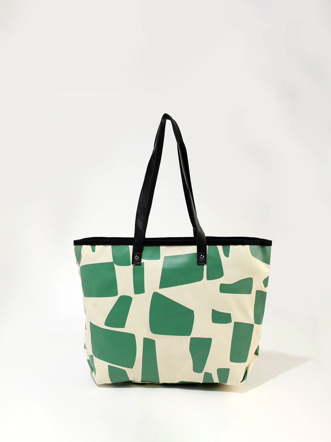 

LULU & SKY Geometric Printed Oversized Bucket Shoulder Bag, Green