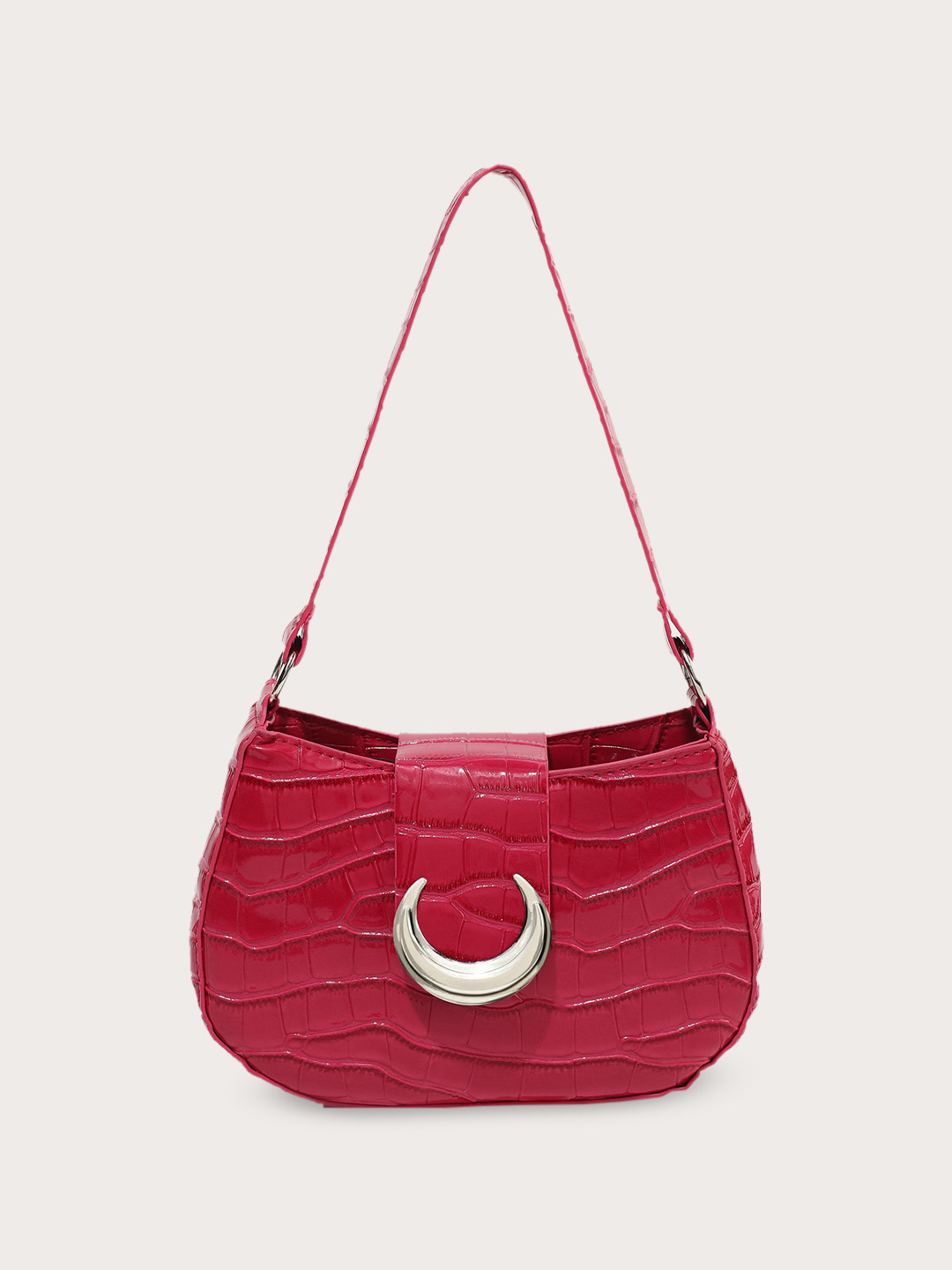 

LULU & SKY Textured Hobo Bag, Red
