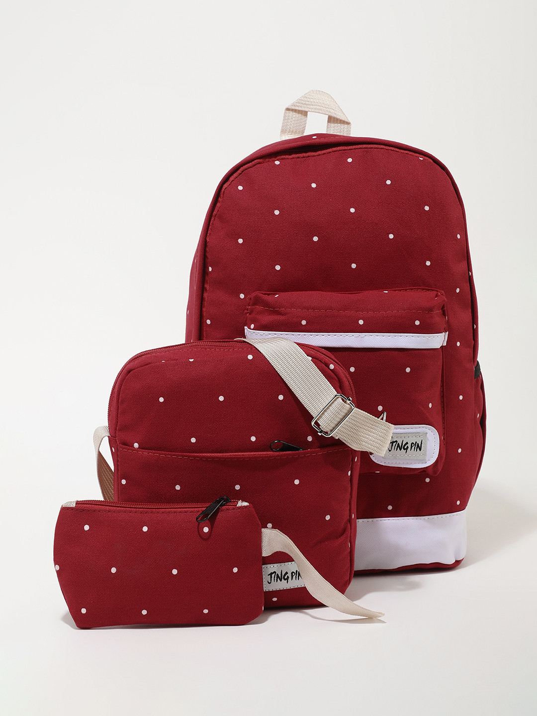 

LULU & SKY Women Polka Dots Printed Backpack, Red
