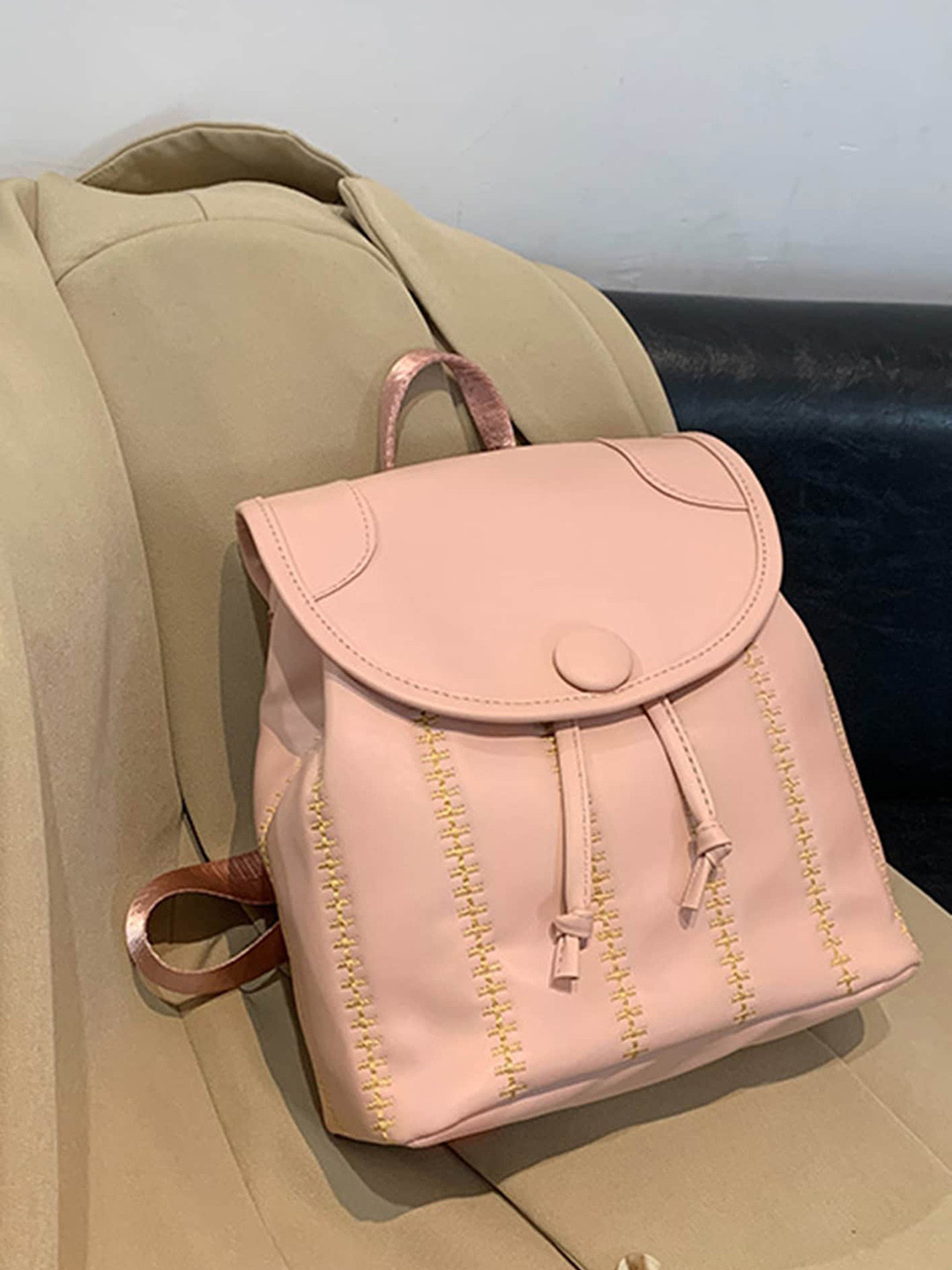 

LULU & SKY Textured Structured Shoulder Bag, Pink