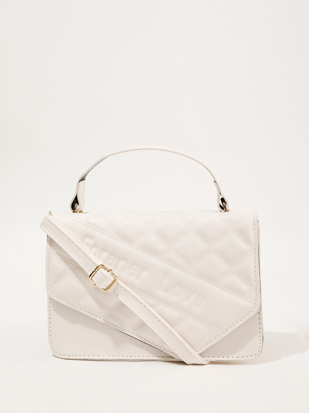 

LULU & SKY Textured Structured Sling Bag, Beige