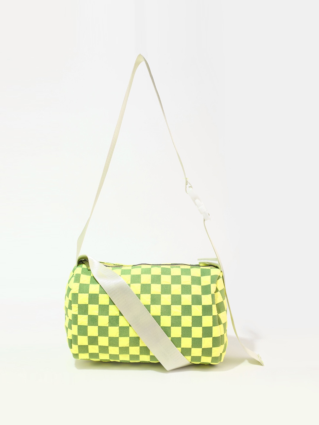 

LULU & SKY Checked Structured Sling Bag, Green