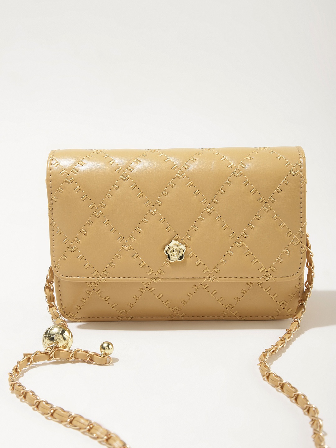 

LULU & SKY PU Structured Sling Bag, Yellow