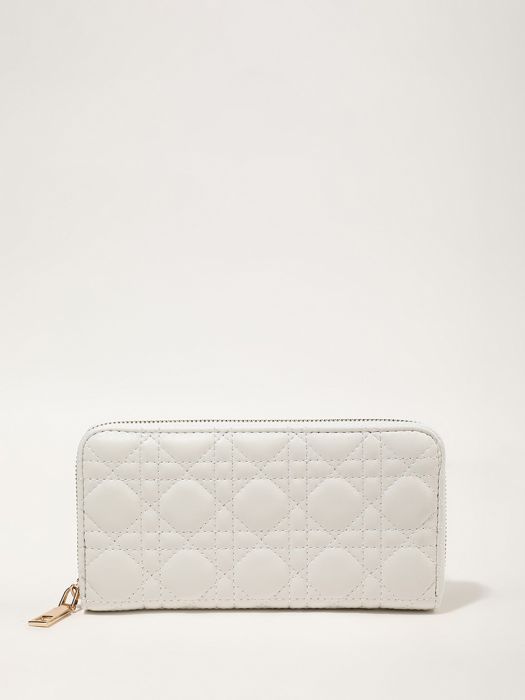 

LULU & SKY PU Structured Zip Around Wallet, White