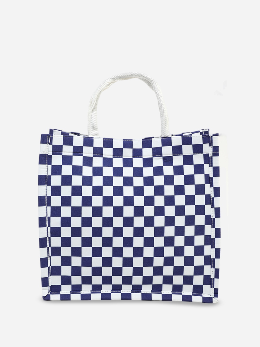 

LULU & SKY Geometric Printed Structured Handheld Bag, Blue
