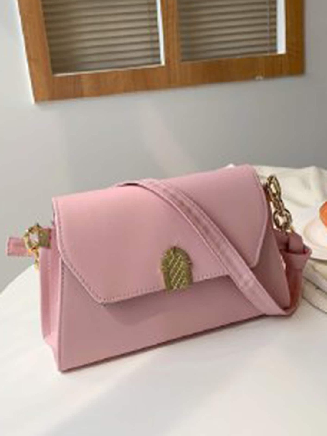 

LULU & SKY Structured Sling Bag, Pink
