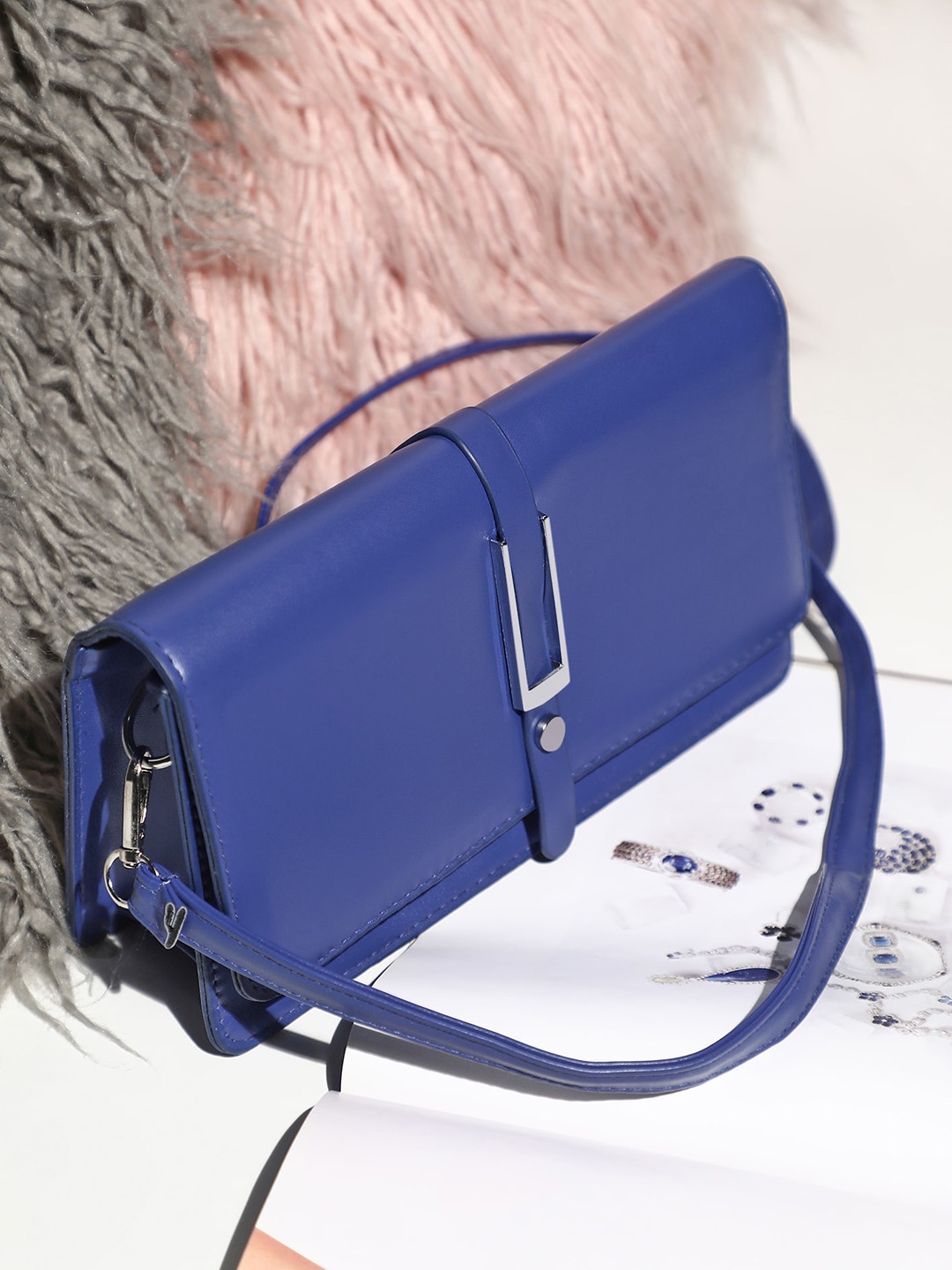 

LULU & SKY Structured Satchel Bag, Blue