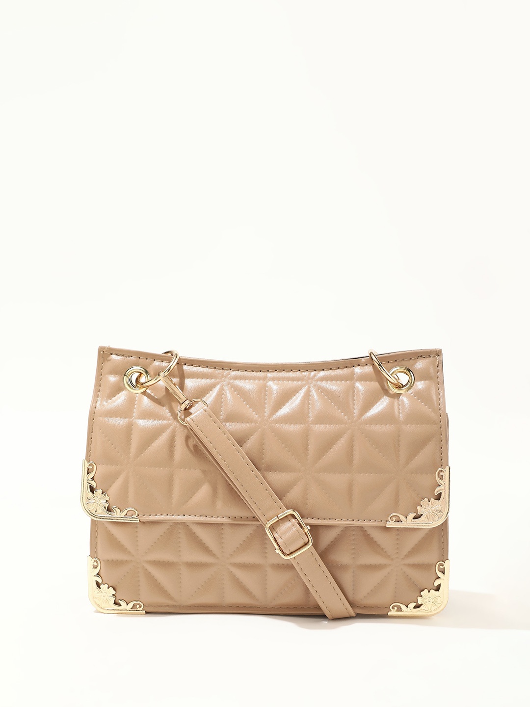 LULU & SKY Textured Oversized Structured Satchel Bag, Khaki