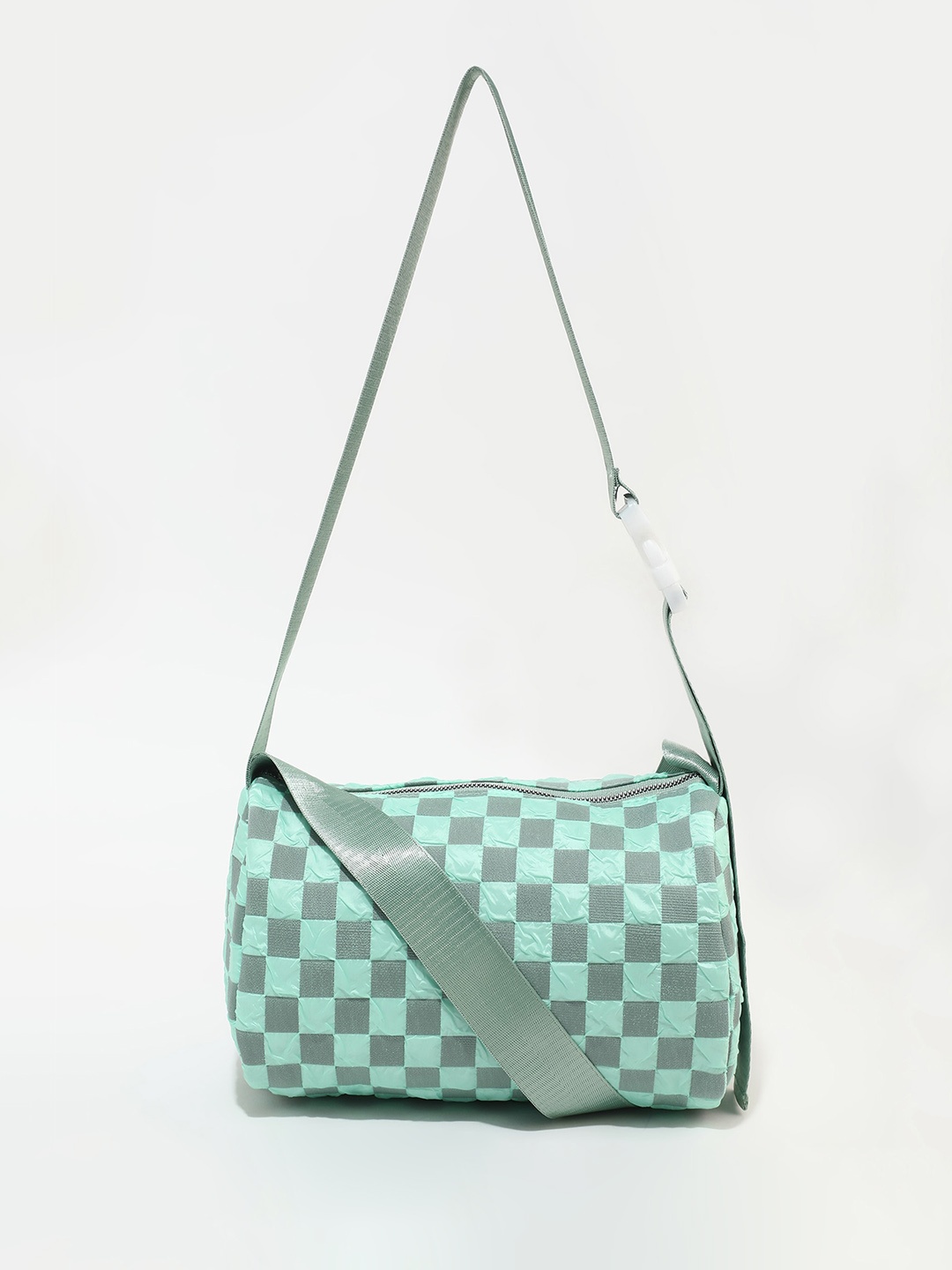 

LULU & SKY Checked Shopper Sling Bag, Blue