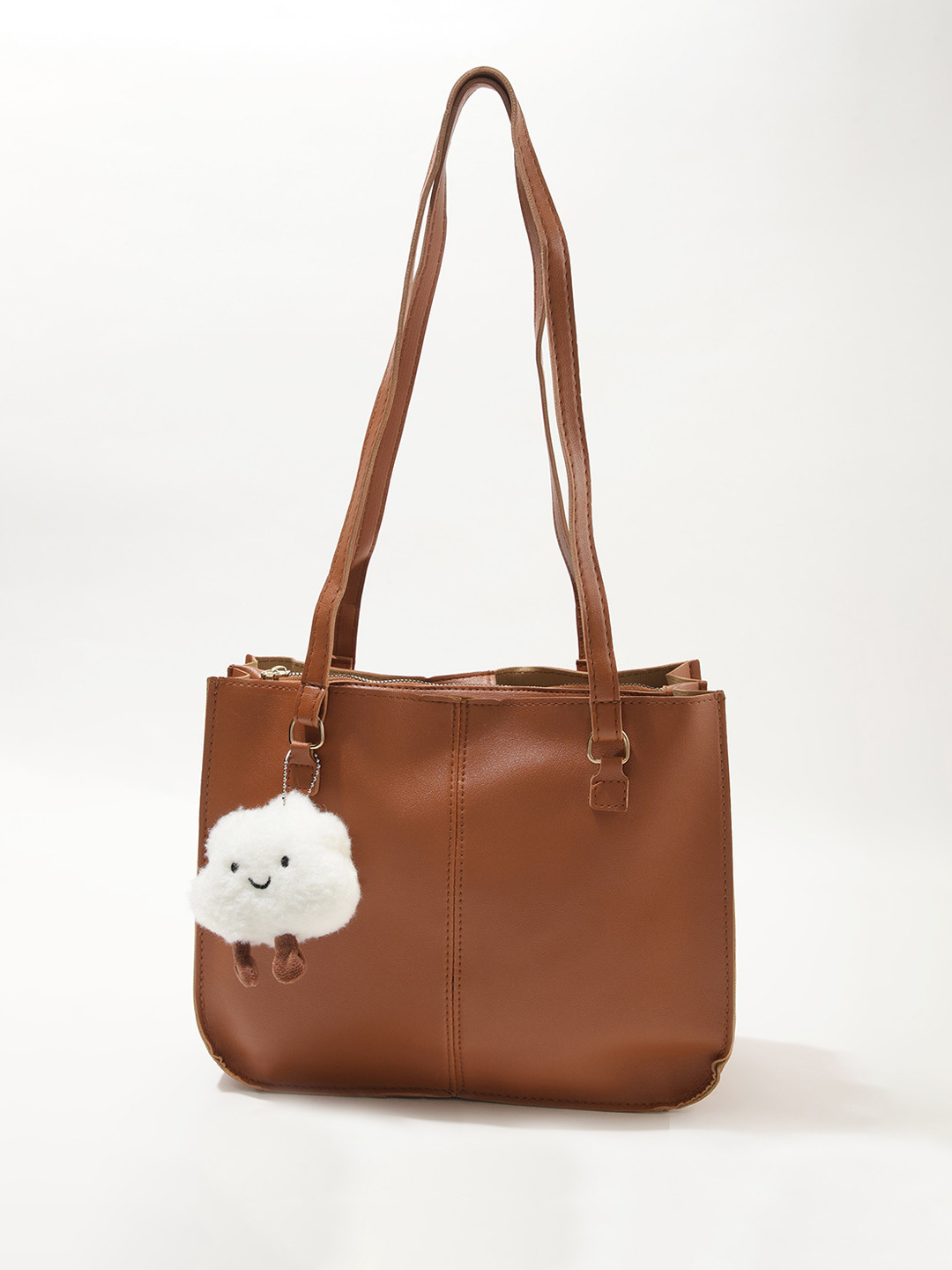 

LULU & SKY Structured Shoulder Bag, Brown