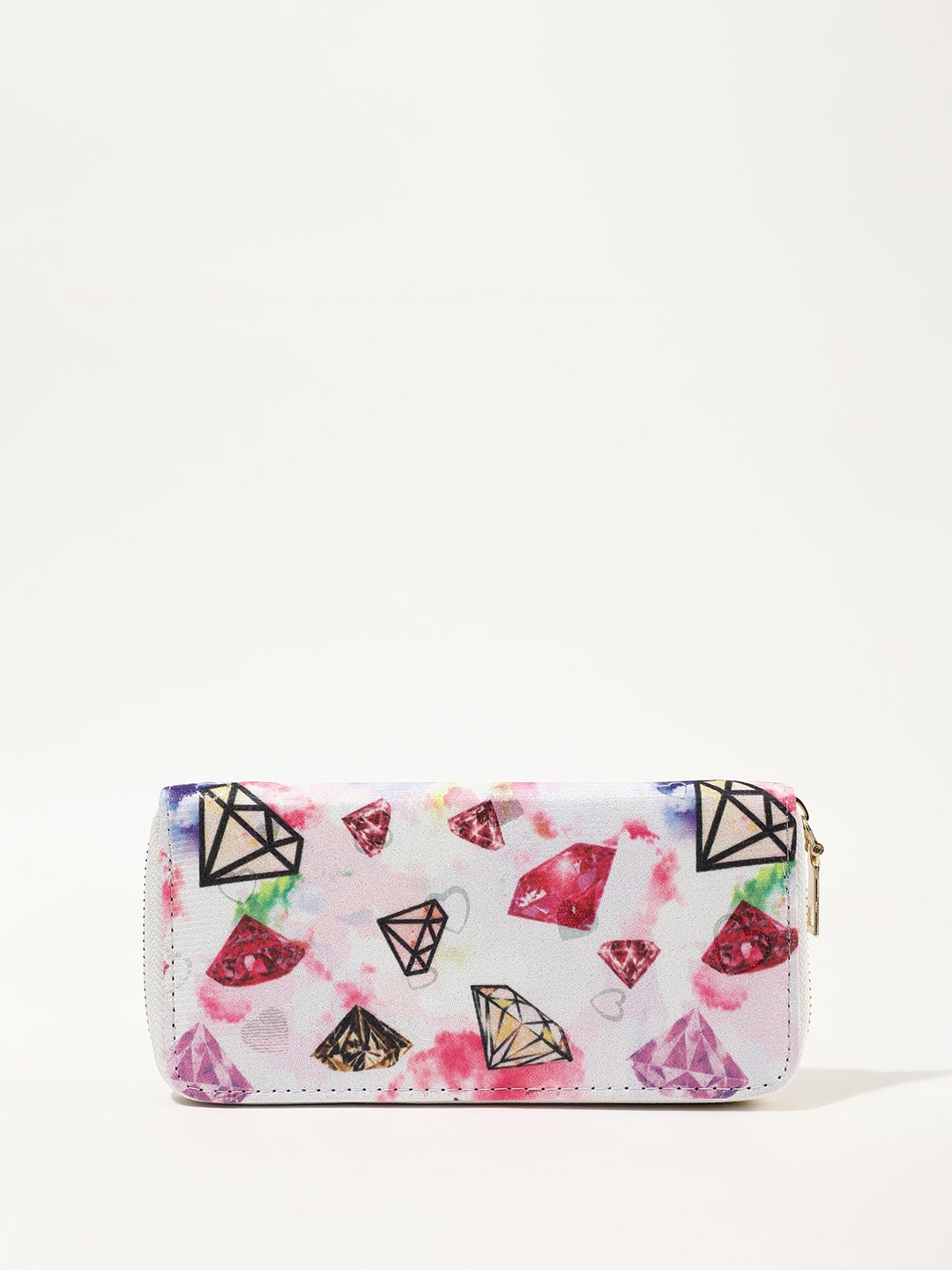 

LULU & SKY Printed Zip Around Wallet, Pink