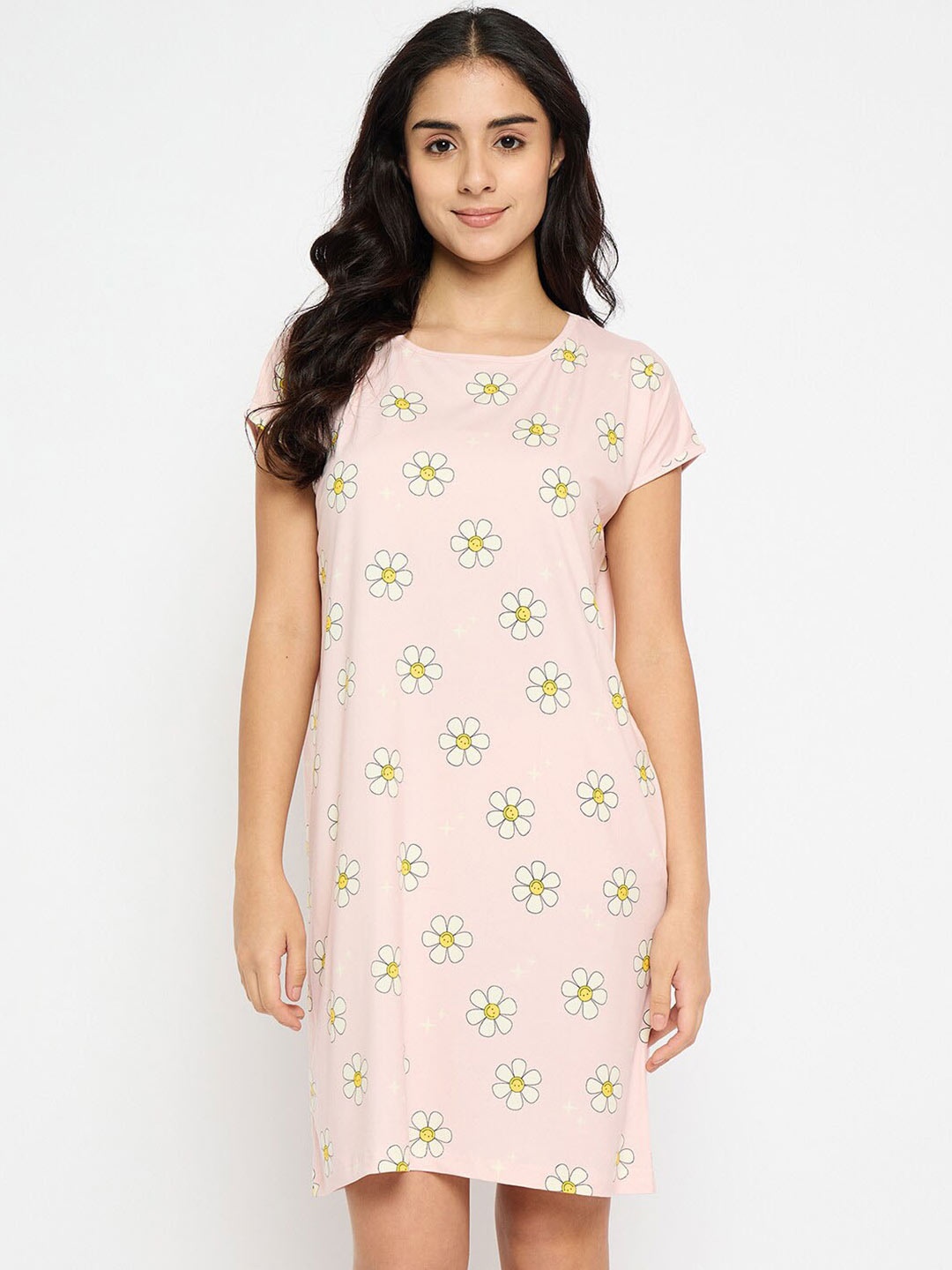 

Camey Floral Printed Nightdress, Pink