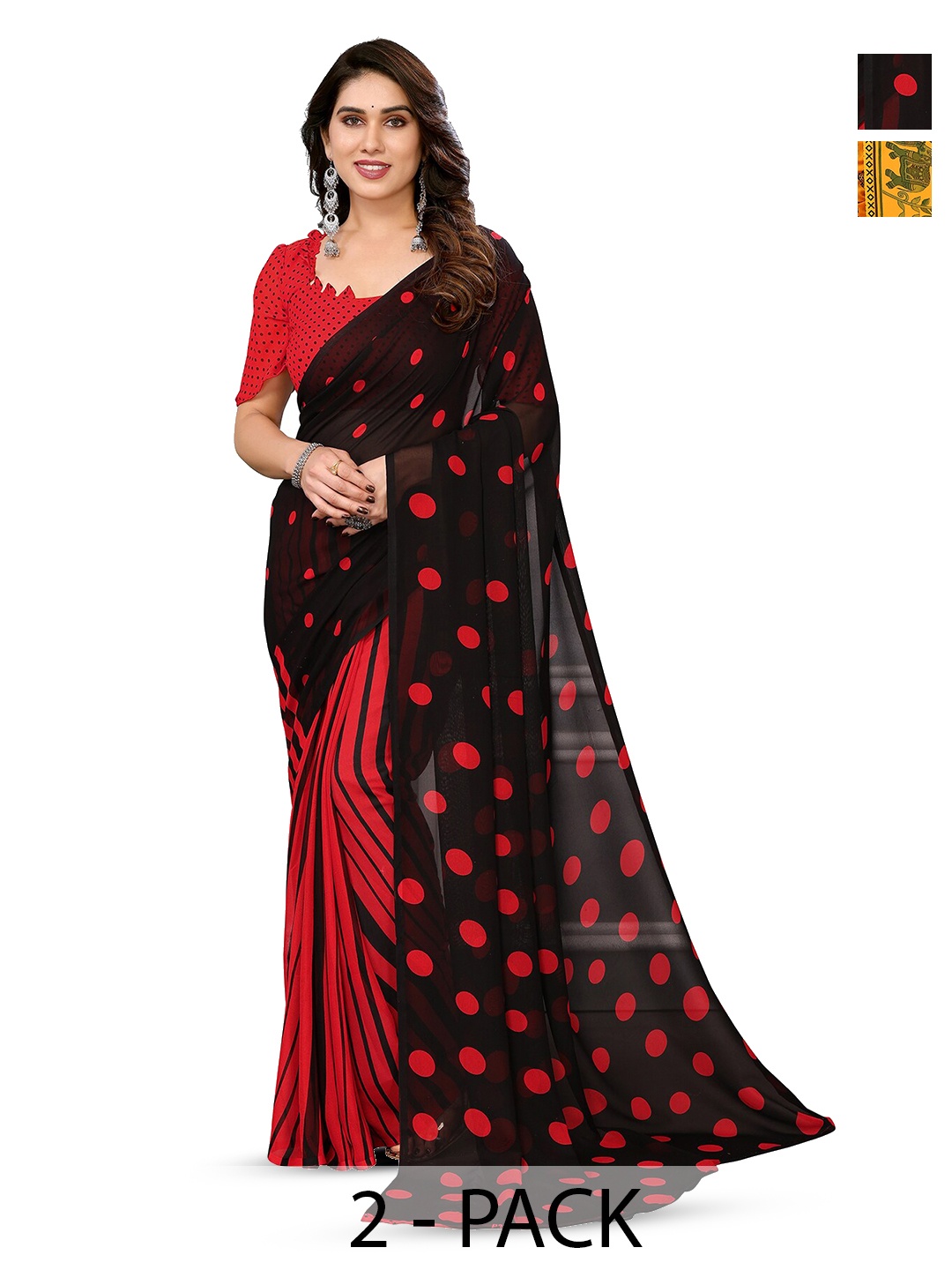 

ANAND SAREES Selection of 2 Ethnic Motifs Printed Saree, Yellow