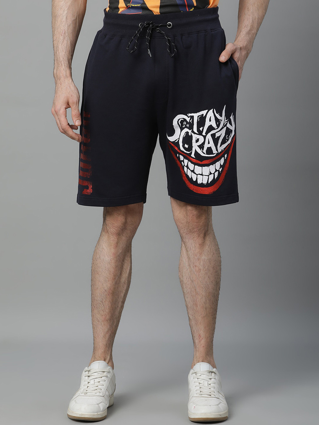 

Free Authority Men Joker Graphic Printed High-Rise Shorts, Navy blue