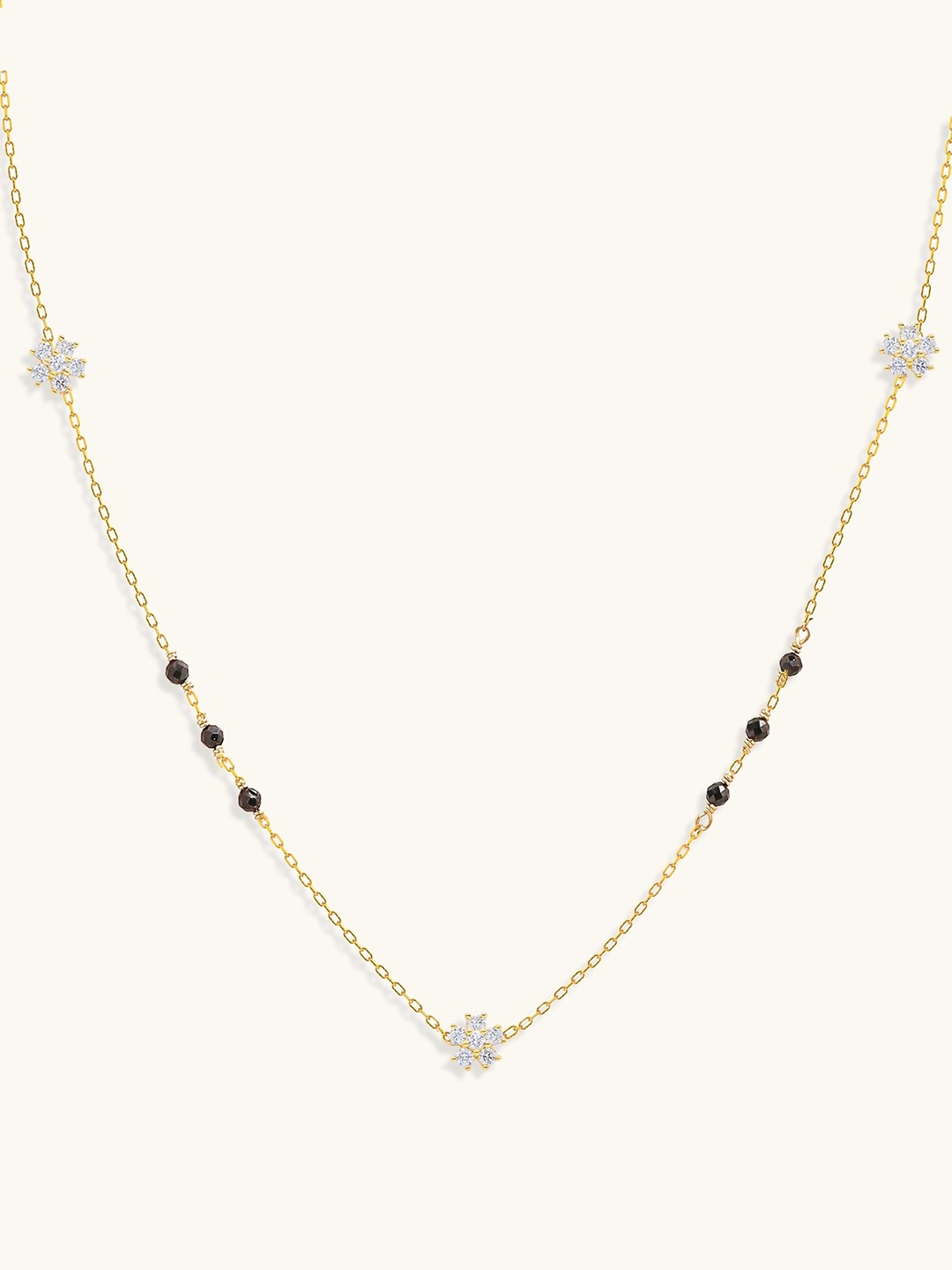 

Mabel Gold-Plated 92.5 Sterling Silver Stones Studded Mangalsutra