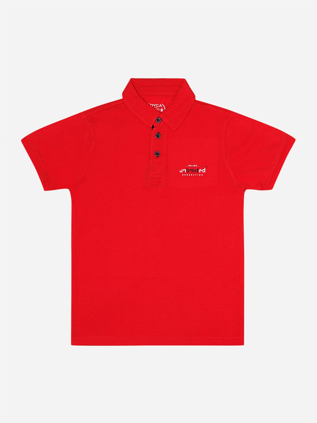 

DYCA Boys Polo Collar Short Sleeves Cotton T-shirt, Red