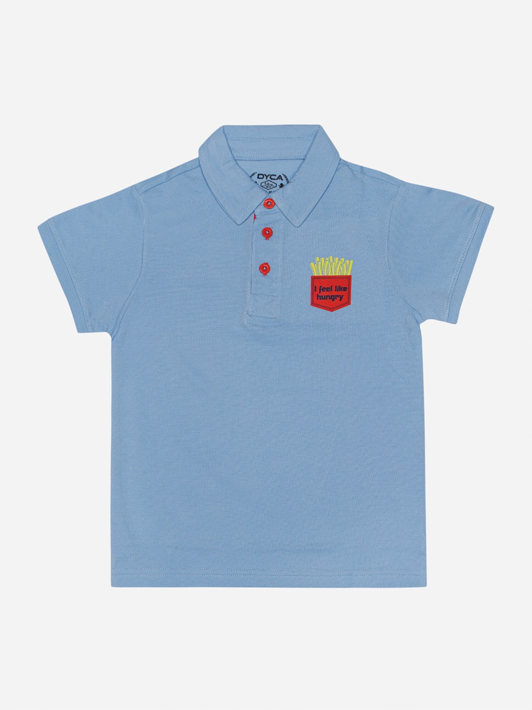 

DYCA Boys Polo Collar Short Sleeves Cotton T-shirt, Turquoise blue