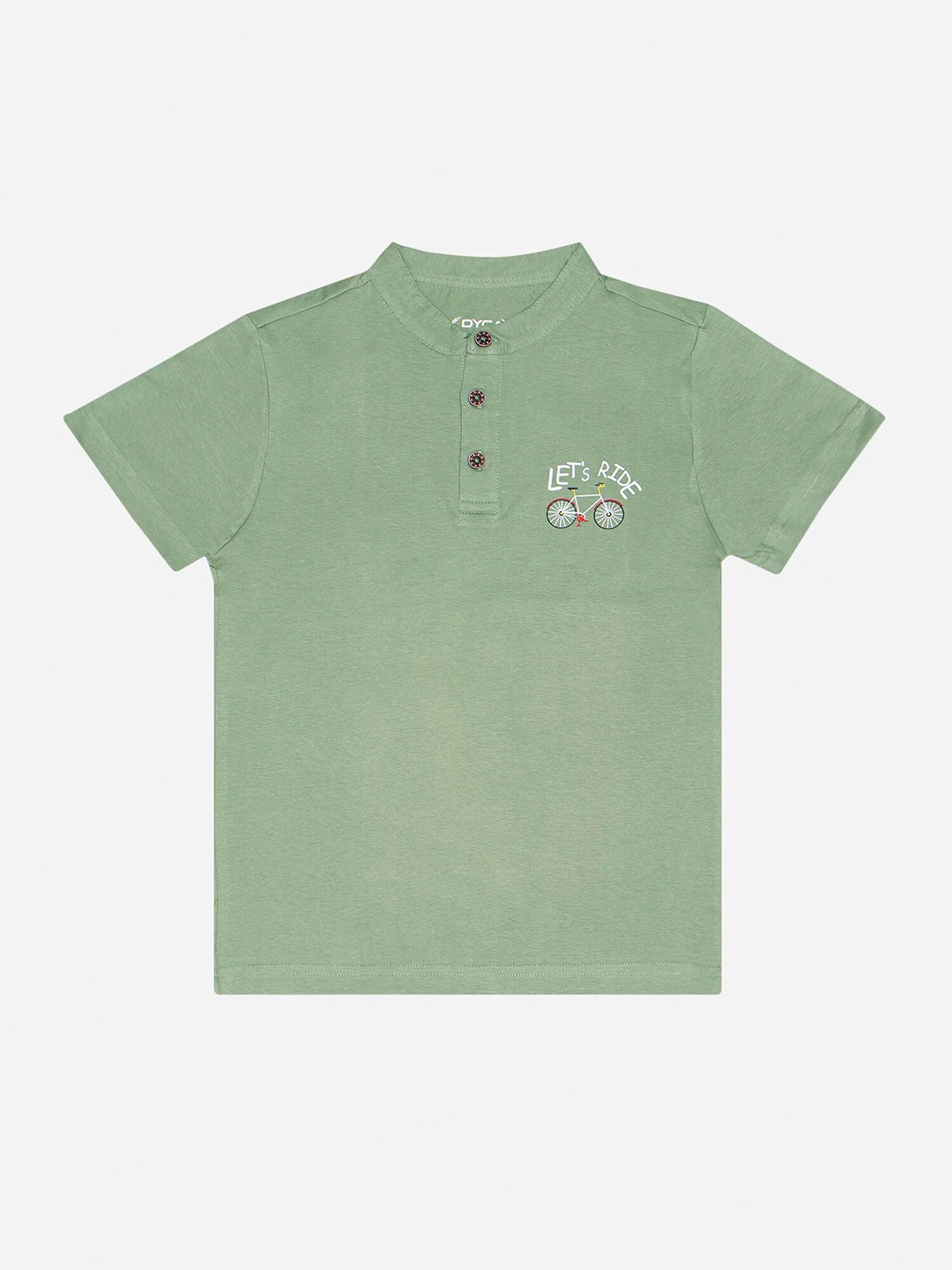 

DYCA Boys Henley Neck Cotton T-shirt, Olive