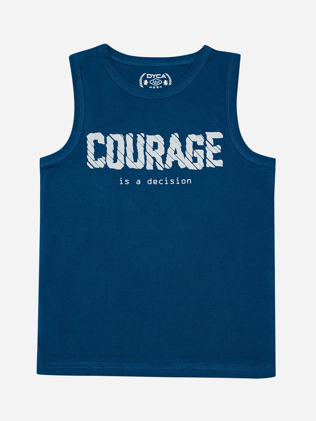 

DYCA Boys Typography Printed Round Neck Cotton T-shirt, Blue