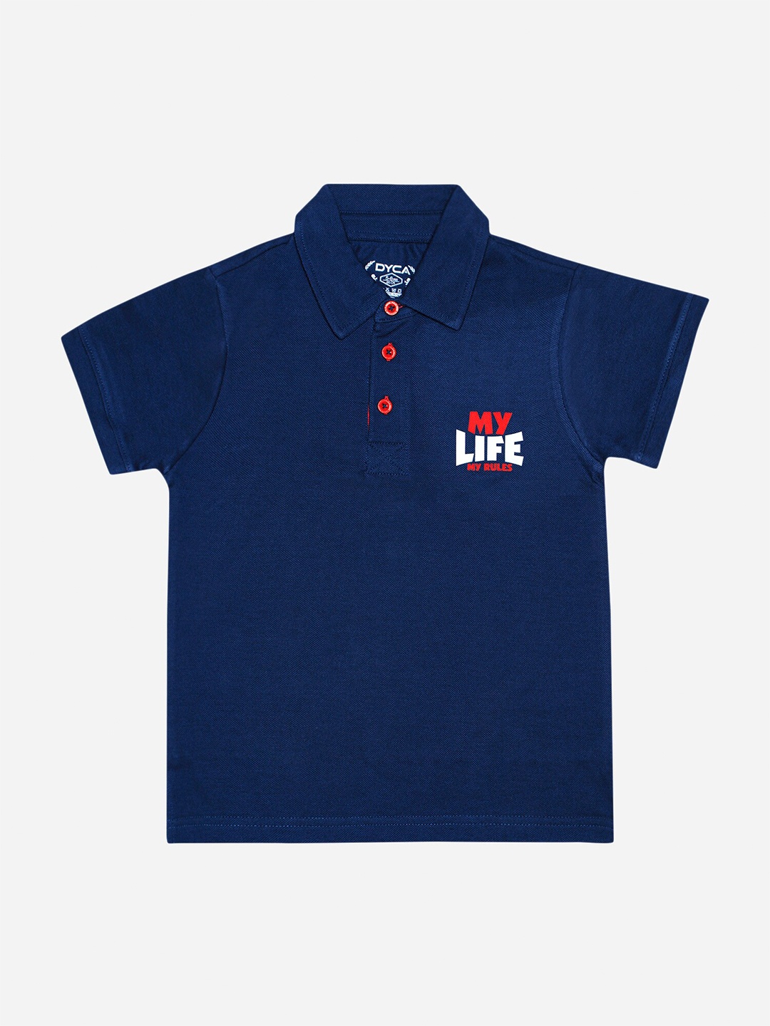 

DYCA Boys Polo Collar Short Sleeves Cotton T-shirt, Navy blue