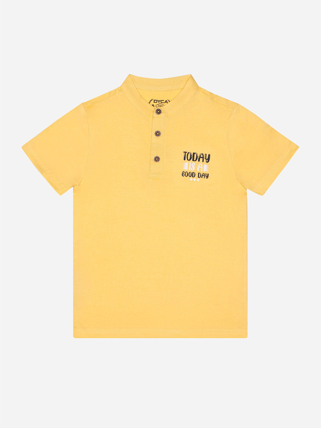 

DYCA Boys Polo Collar Short Sleeves Cotton T-shirt, Yellow
