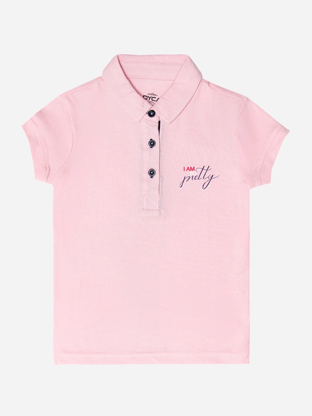 

DYCA Girls Polo Collar Cotton T-shirt, Pink