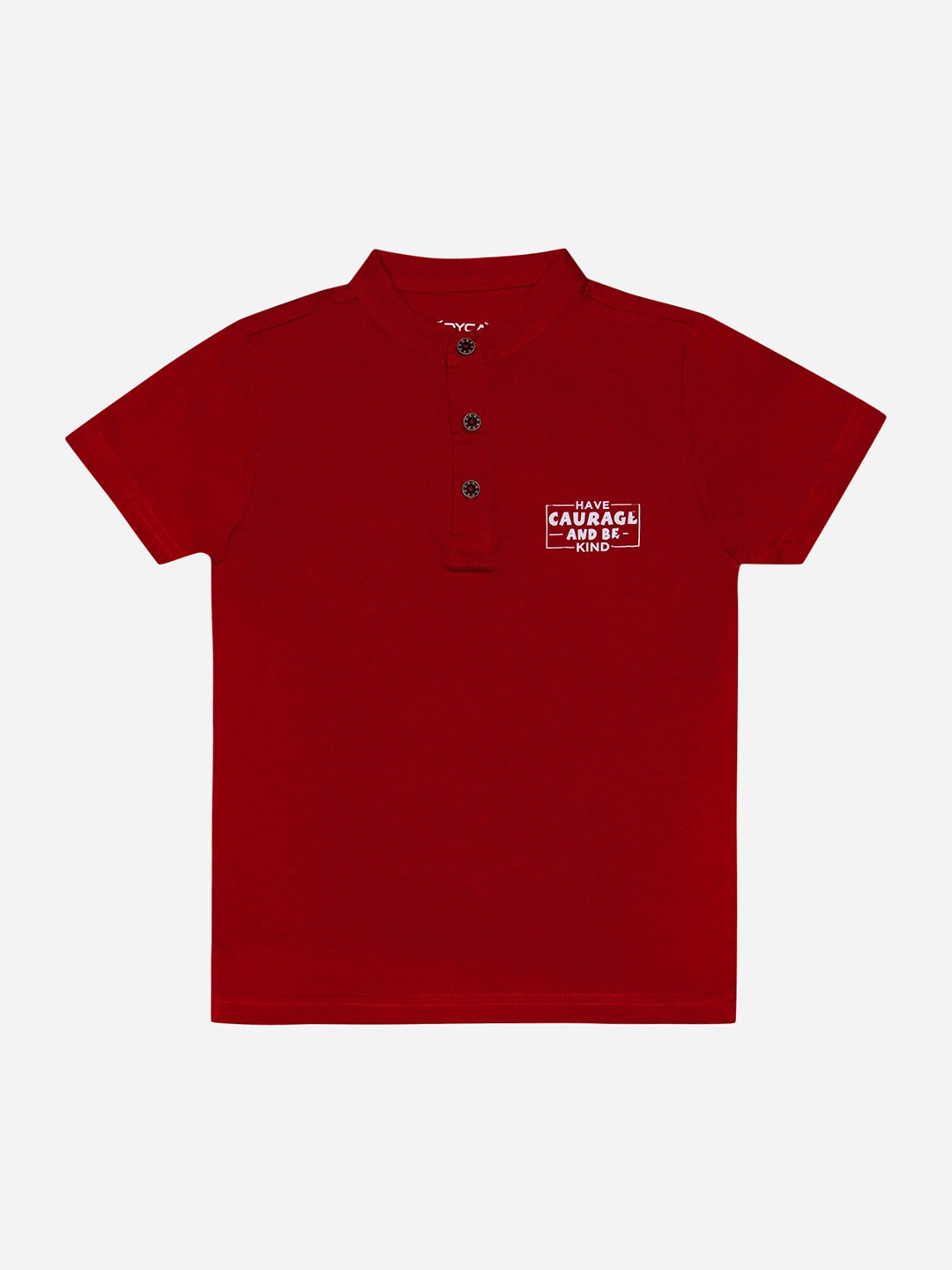 DYCA Boys Henley Neck Short Sleeves Cotton T-shirt, Maroon