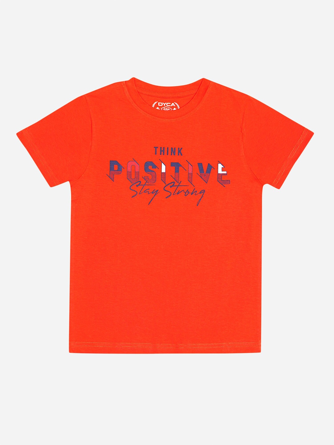 

DYCA Boys Typography Printed Round Neck Cotton T-shirt, Red