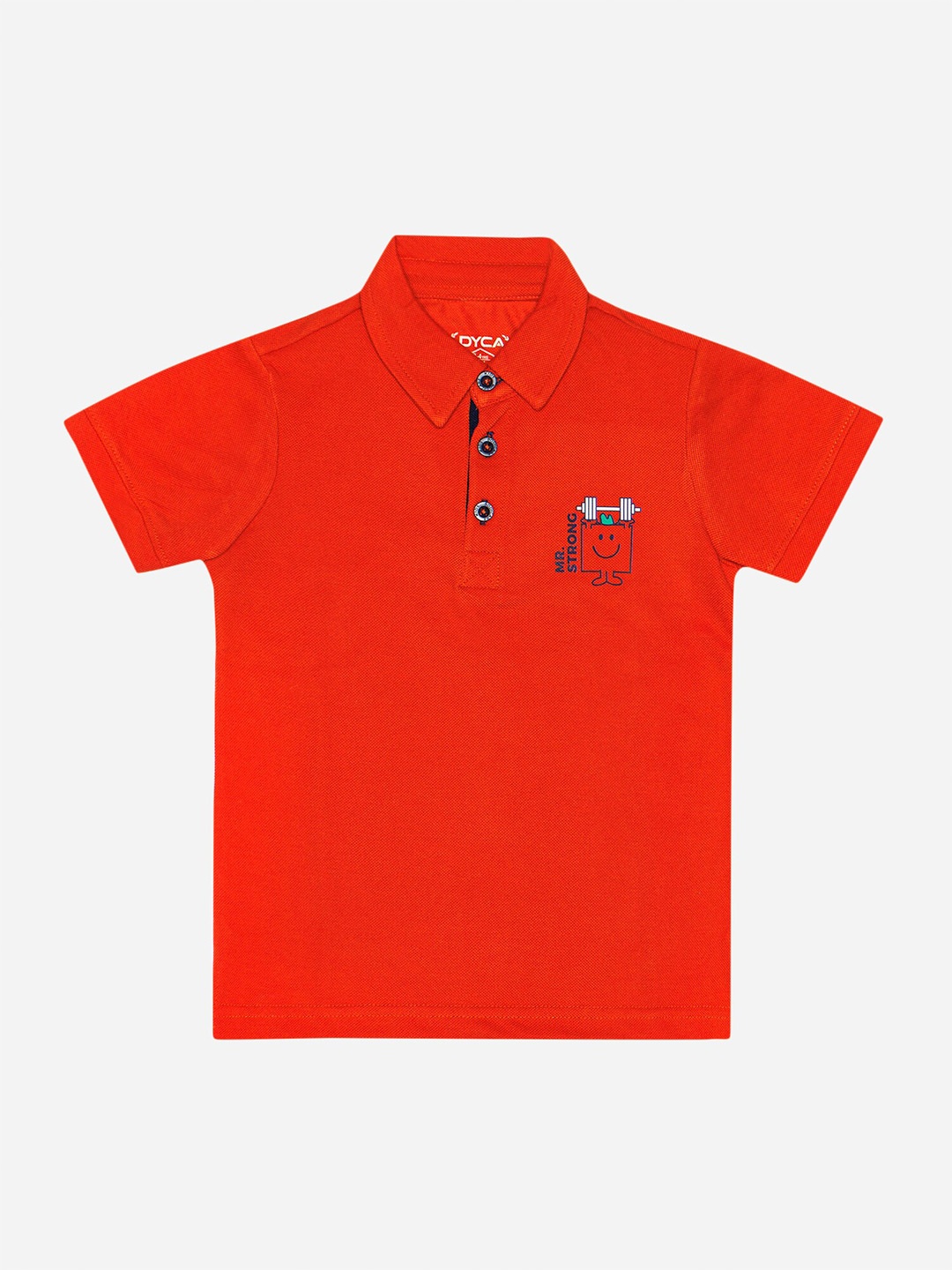 

DYCA Boys Polo Collar Cotton T-Shirt, Orange