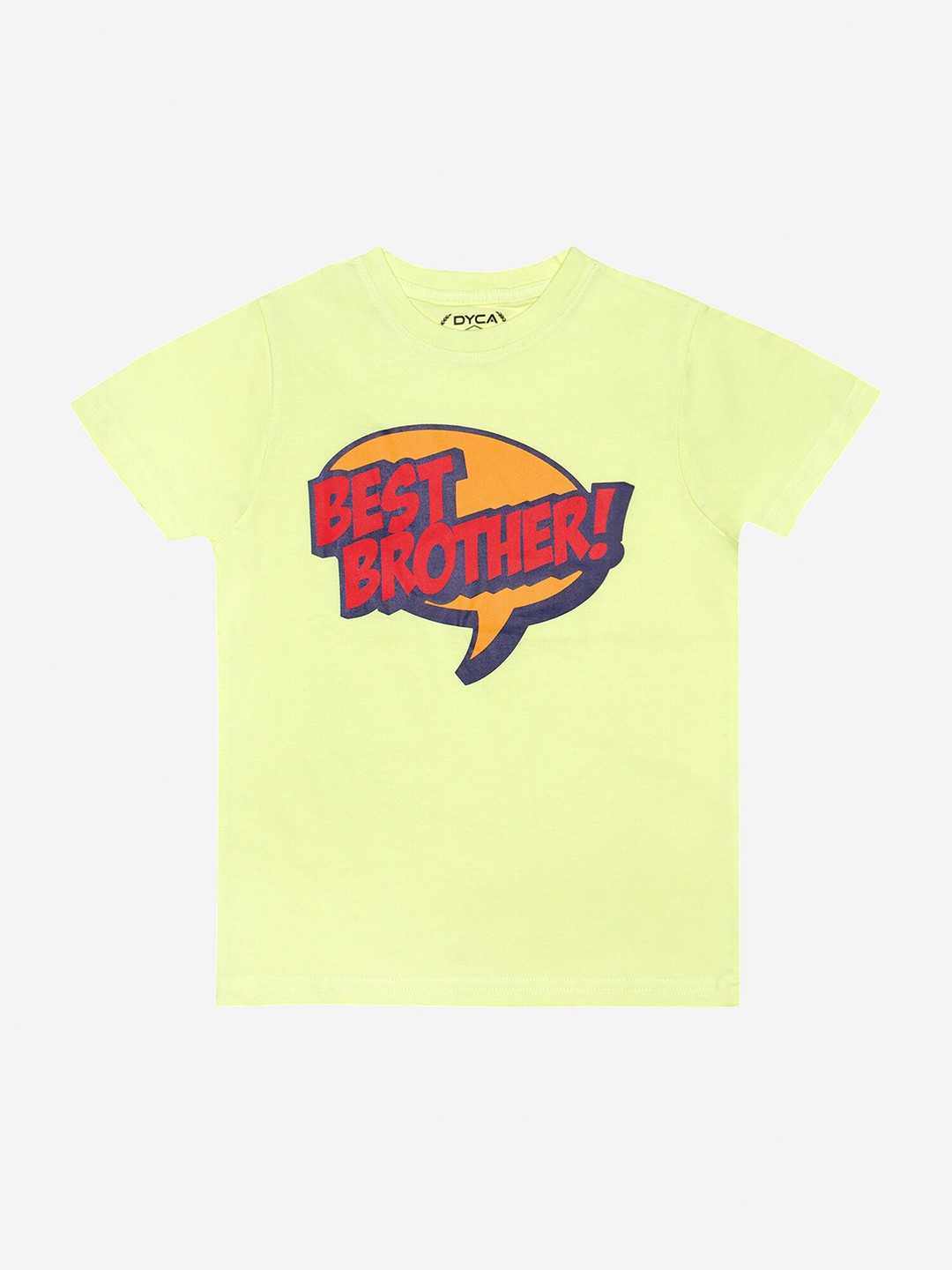 

DYCA Boys Typography Printed Cotton T-shirt, Yellow