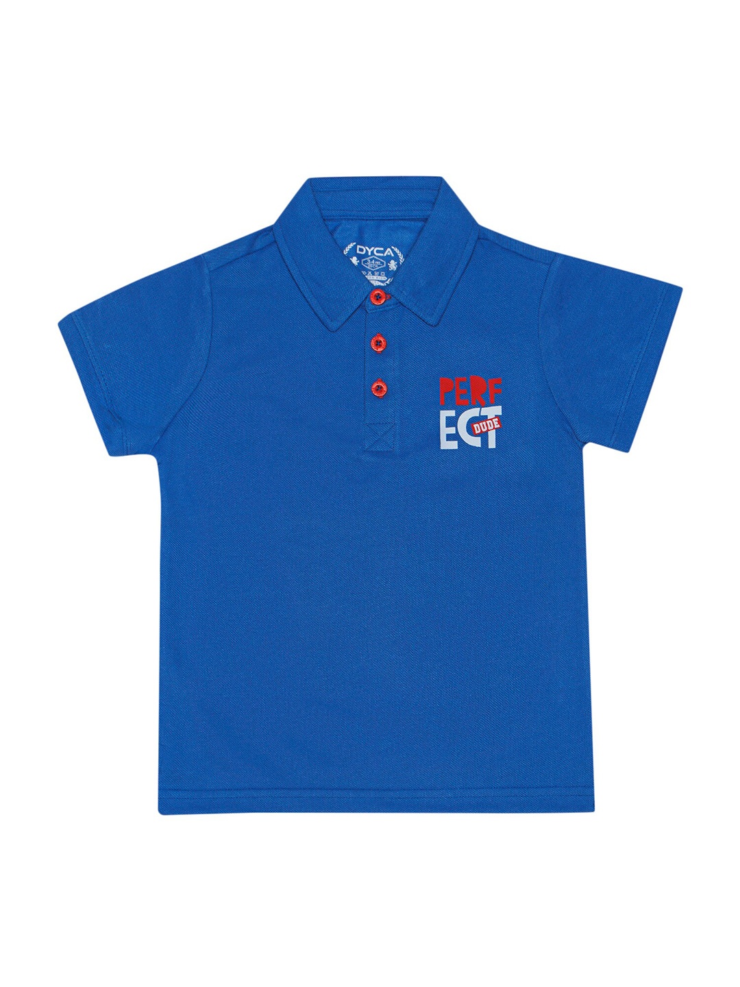 

DYCA Boys Polo Collar Short Sleeves Cotton T-shirt, Blue