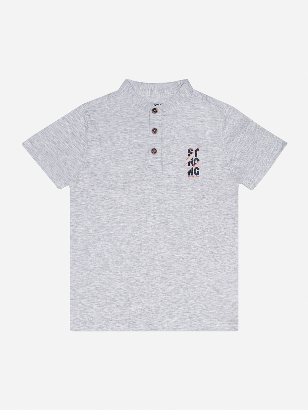 

DYCA Boys Henley Neck Cotton T-shirt, Grey