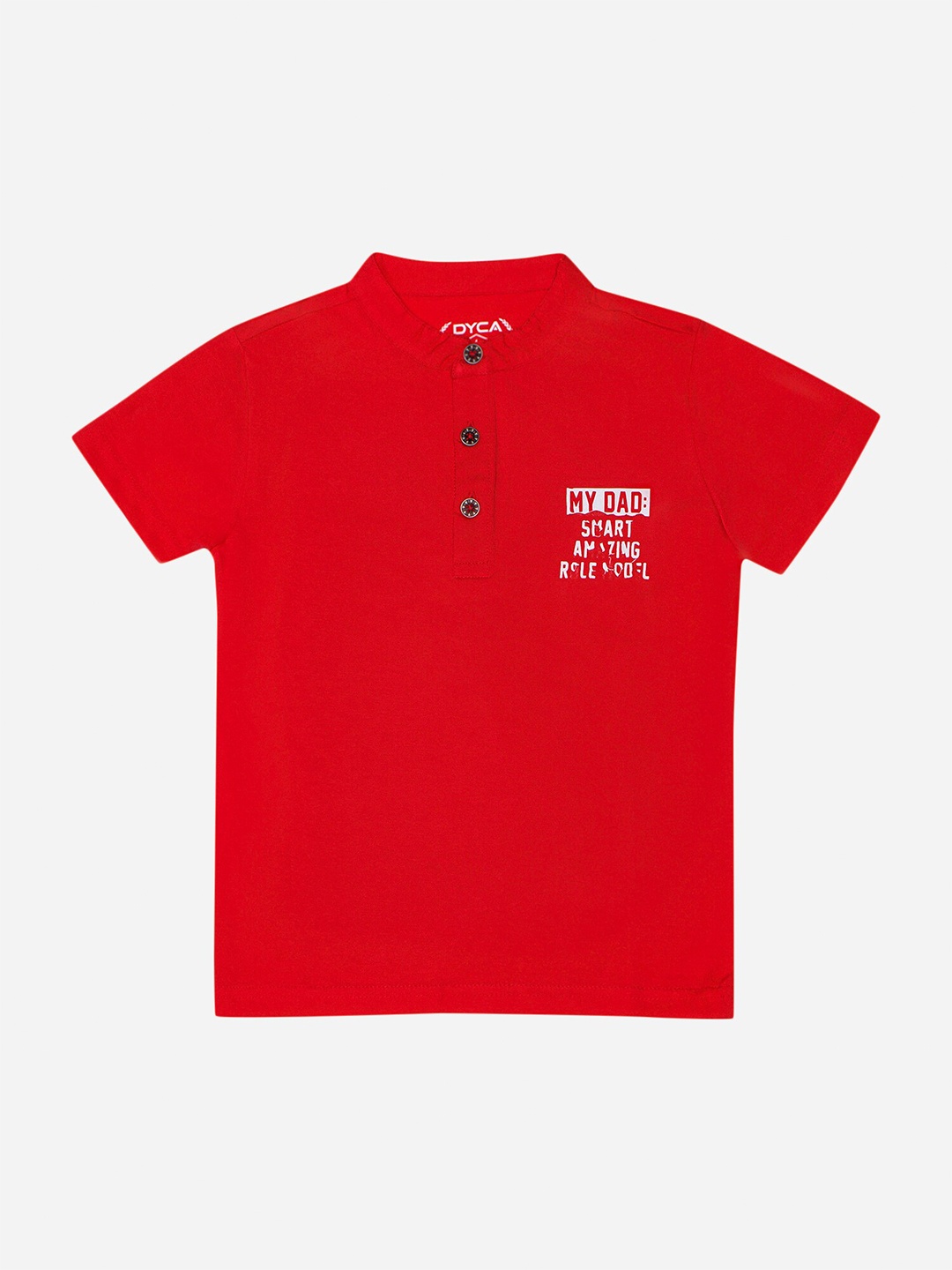 

DYCA Boys Polo Collar Short Sleeves Cotton T-shirt, Fuchsia