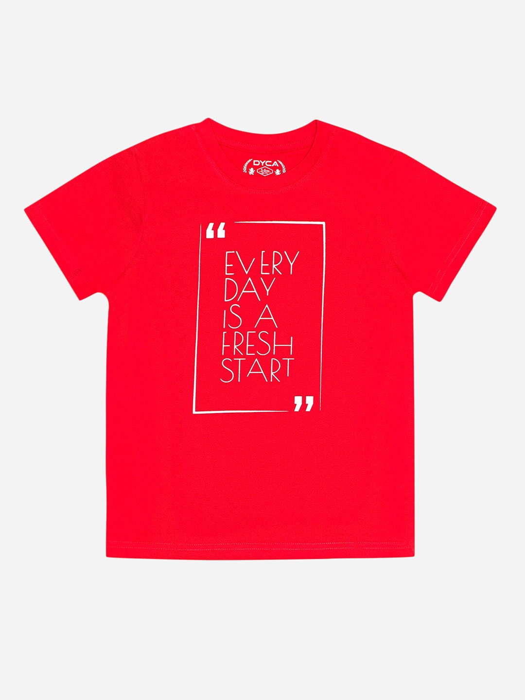 

DYCA Boys Typography Printed Round Neck Cotton T-shirt, Fuchsia