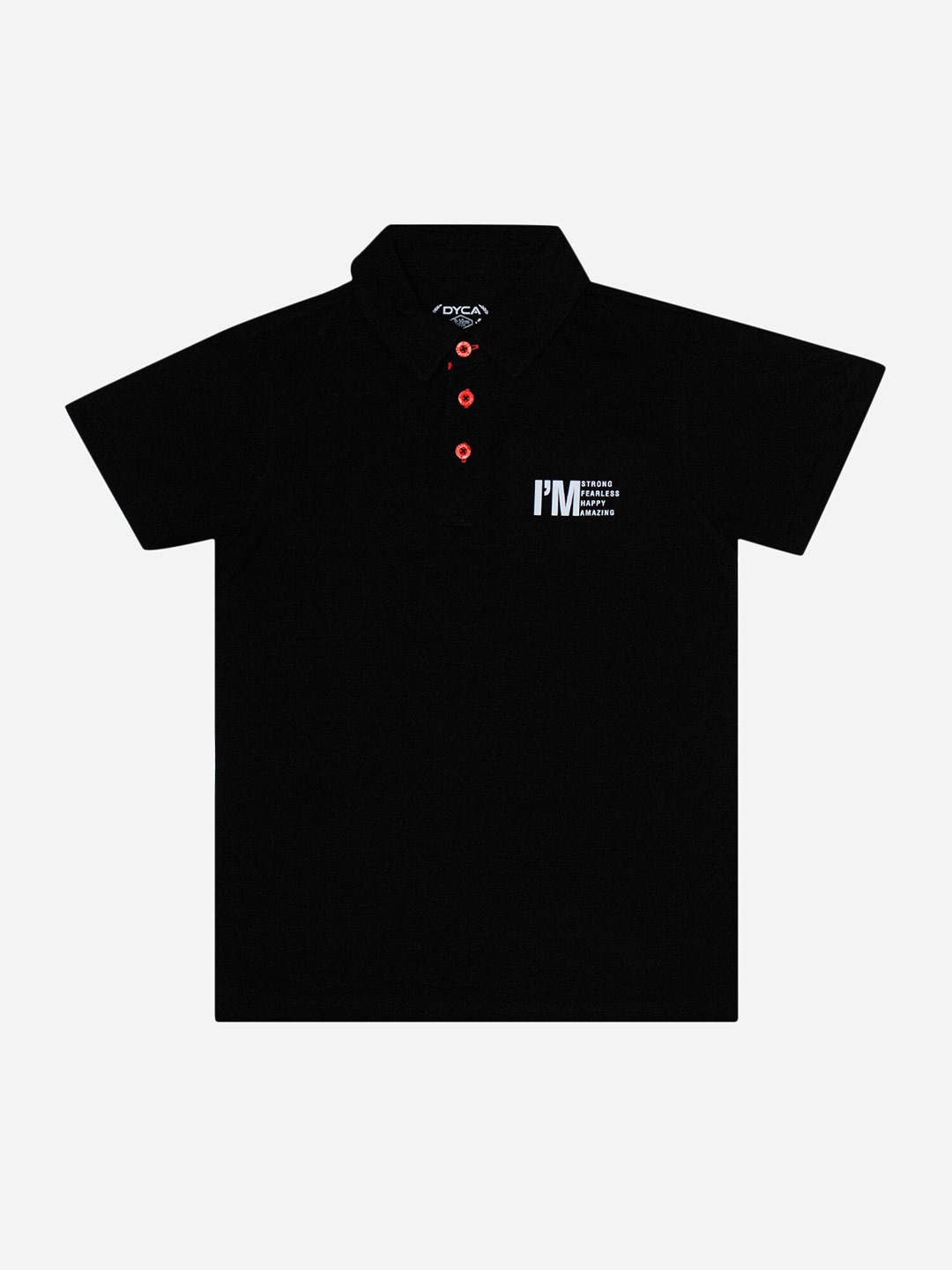

DYCA Boys Polo Collar Short Sleeves Cotton T-shirt, Black