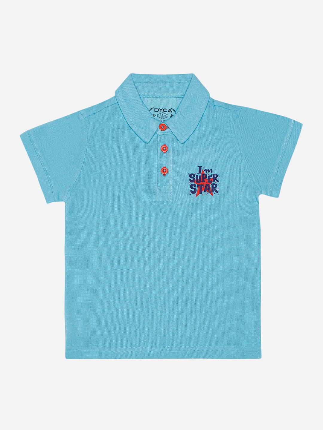 

DYCA Boys Polo Collar Cotton T-shirt, Turquoise blue