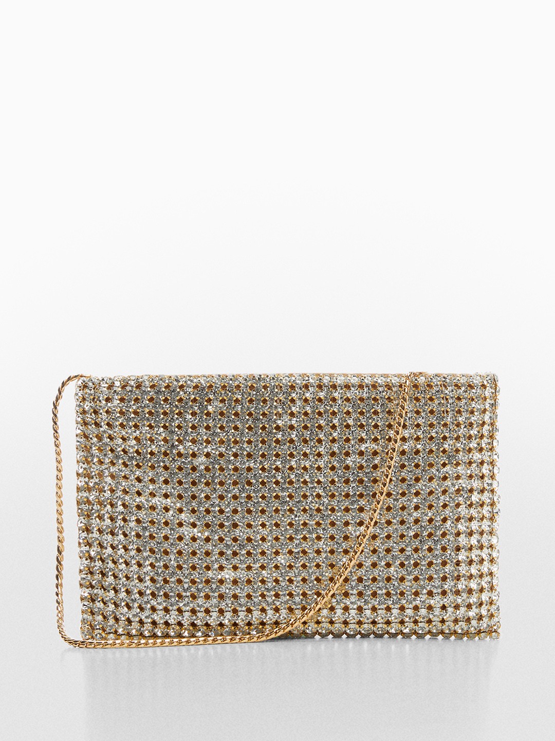 

MANGO Embellished Structured Handheld Bag, Silver
