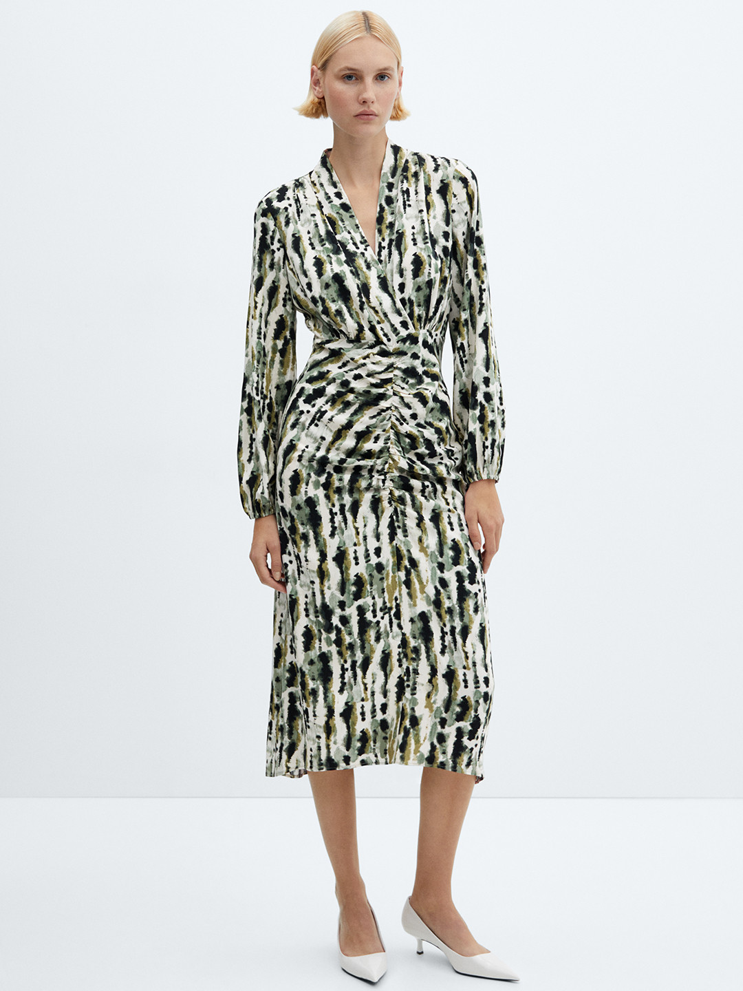 

MANGO Printed A-Line Midi Dress, Multi