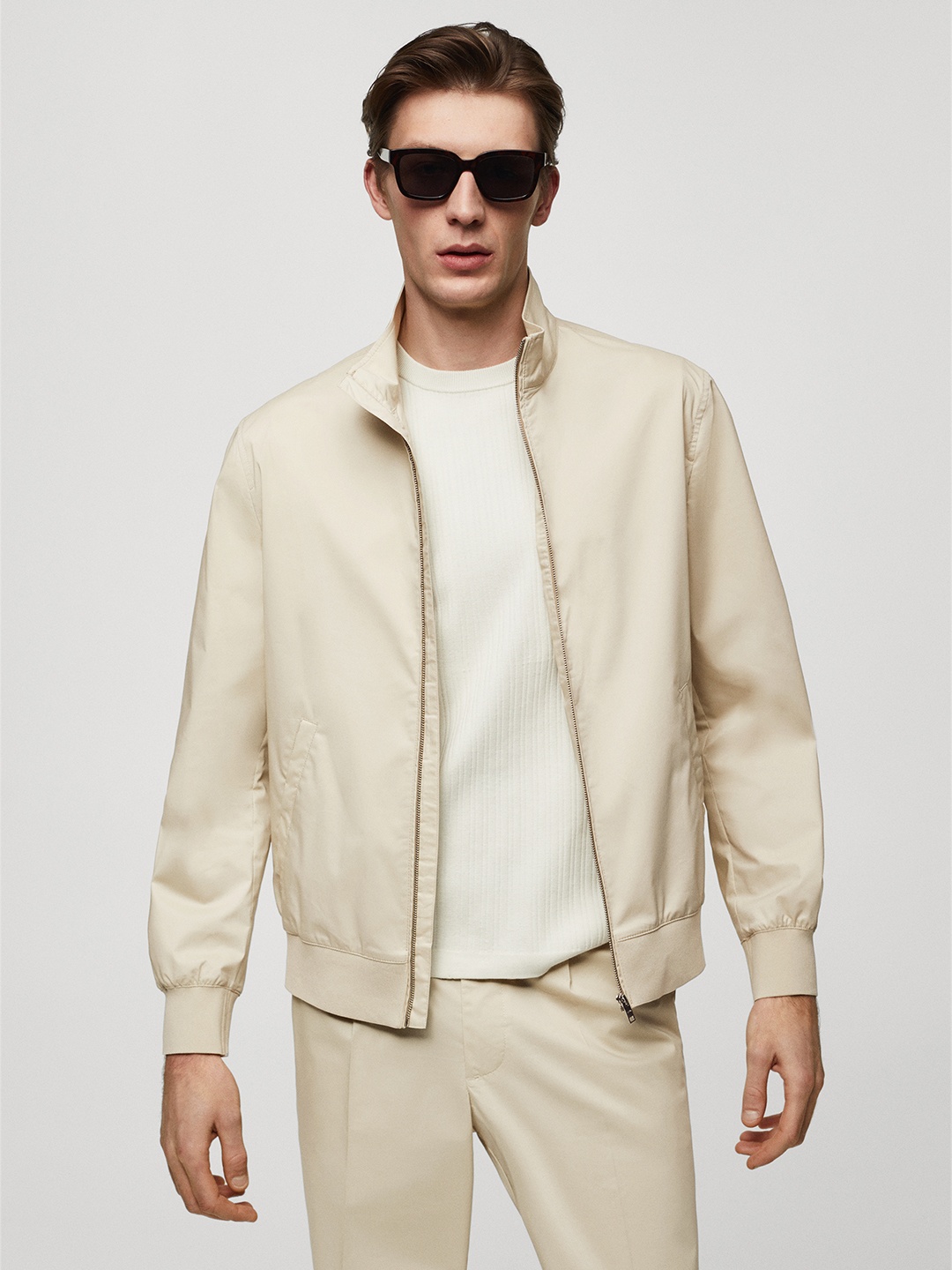 

MANGO MAN Bomber Jacket, Off white