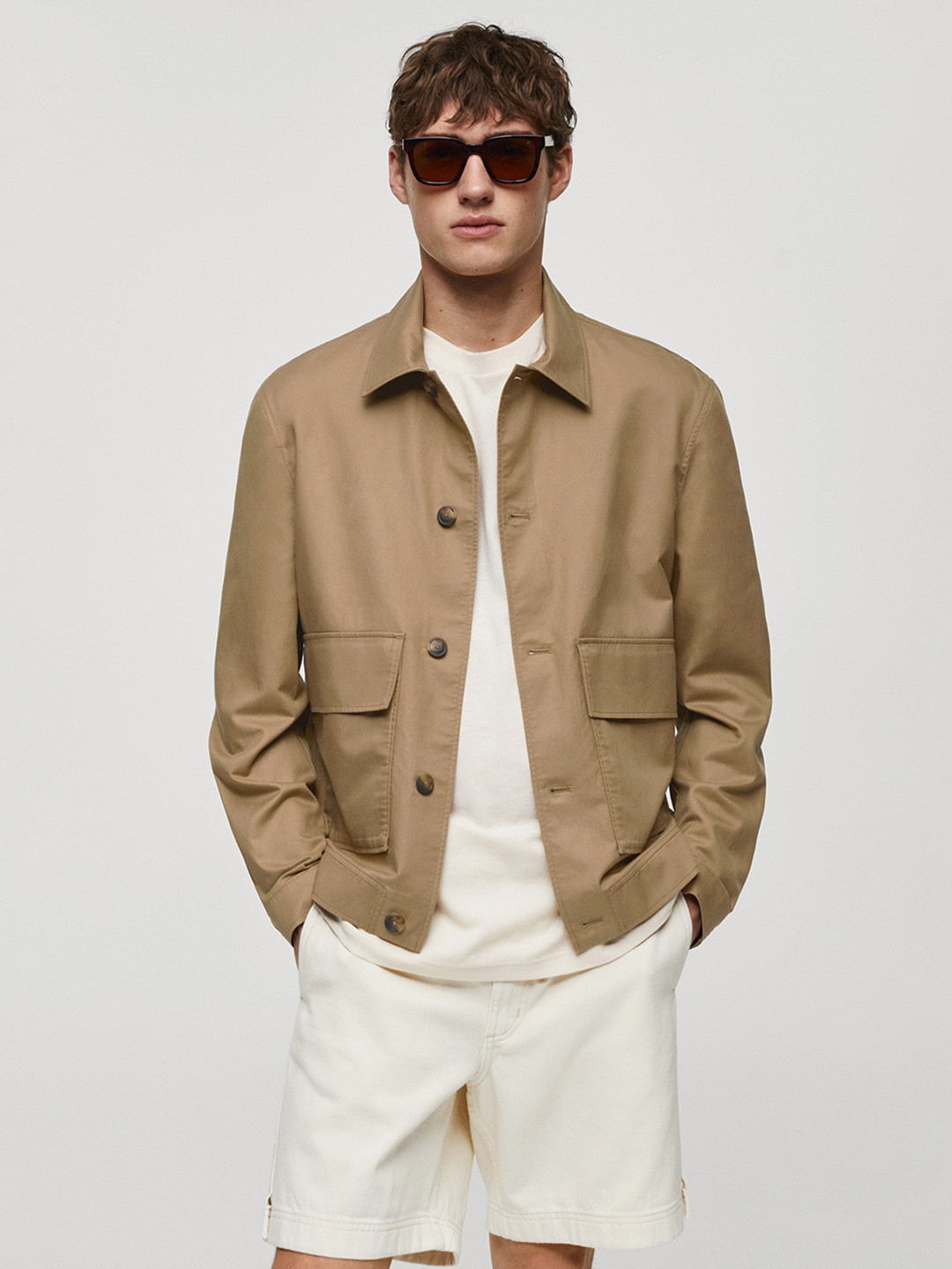 

MANGO MAN Solid Lyocell Jacket, Brown